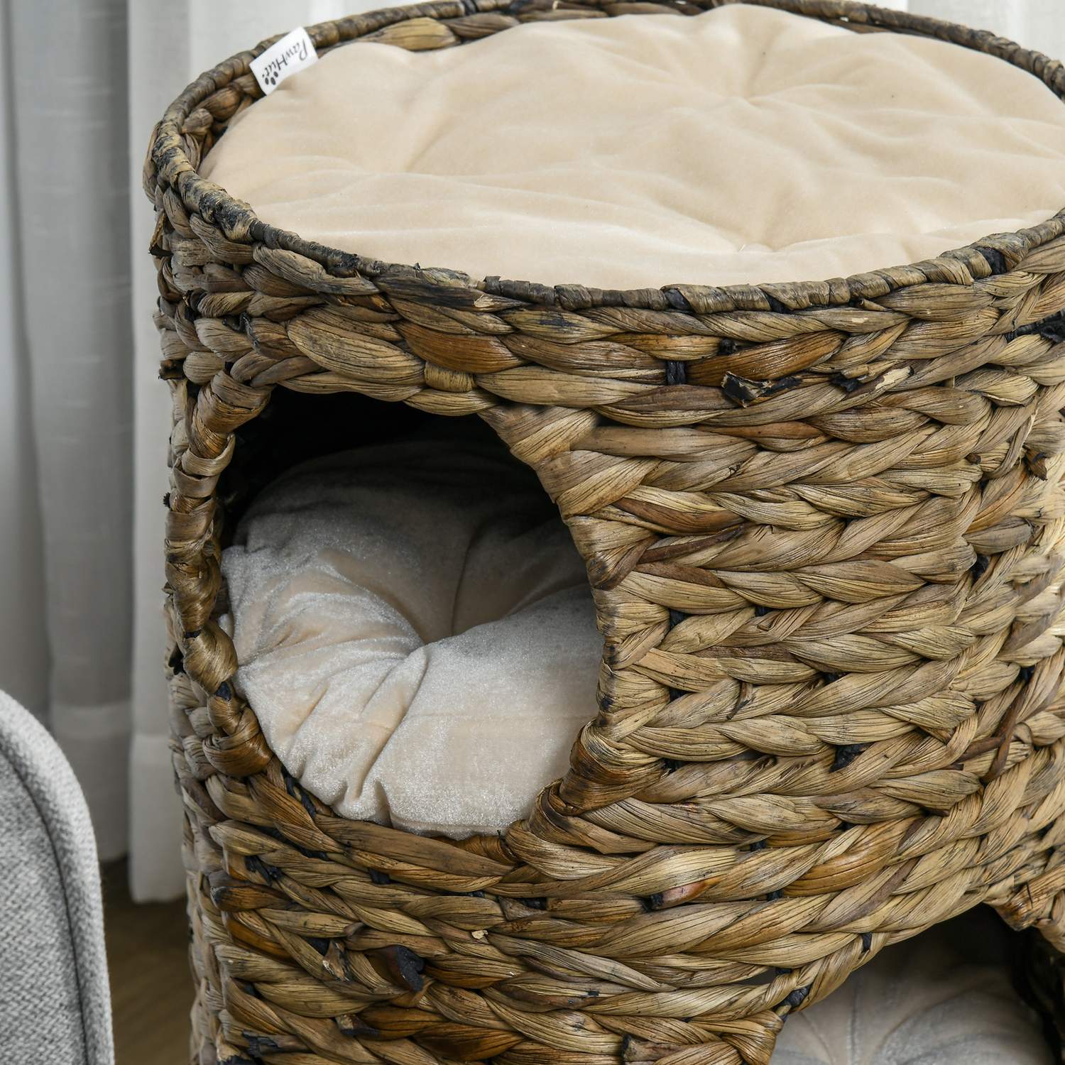 Kočičí strom se 3 pelíšky a lůžkem, 73 cm, vodní hyacint