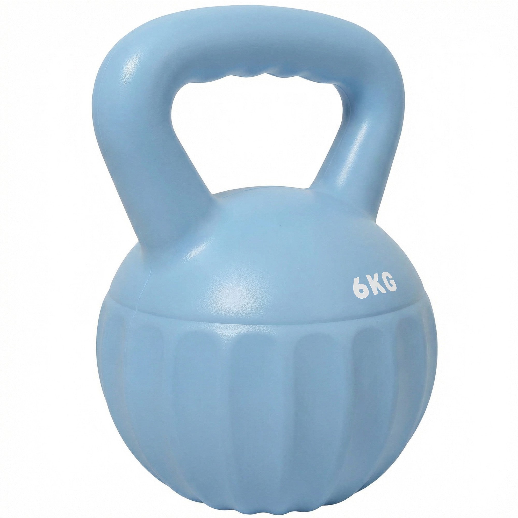 Kettlebell 6kg sandfylld, halkfritt grepp, blå