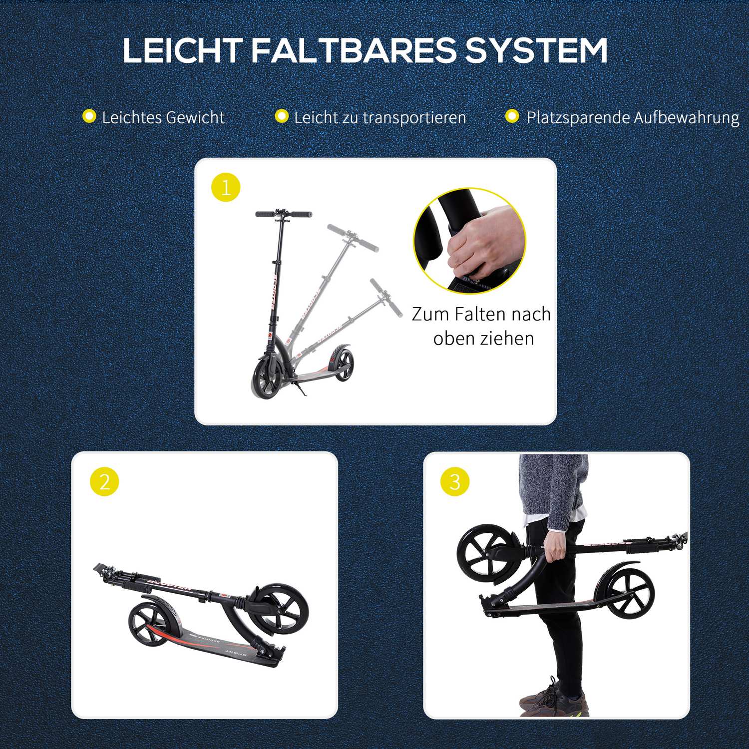 Kick Scooter för barn 14+ – hopfällbar, höjdjusterbar, aluminium