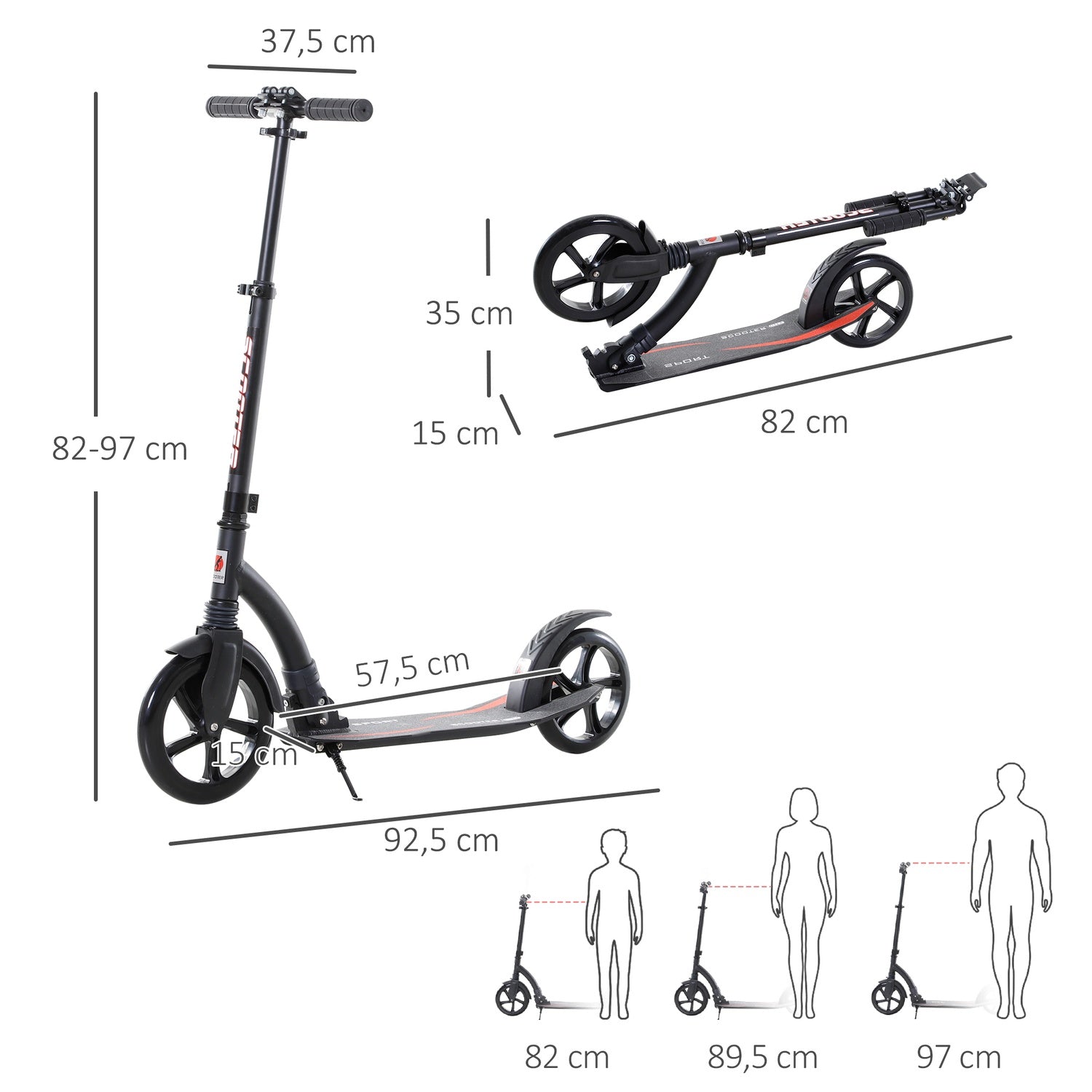 Kick Scooter för barn 14+ – hopfällbar, höjdjusterbar, aluminium