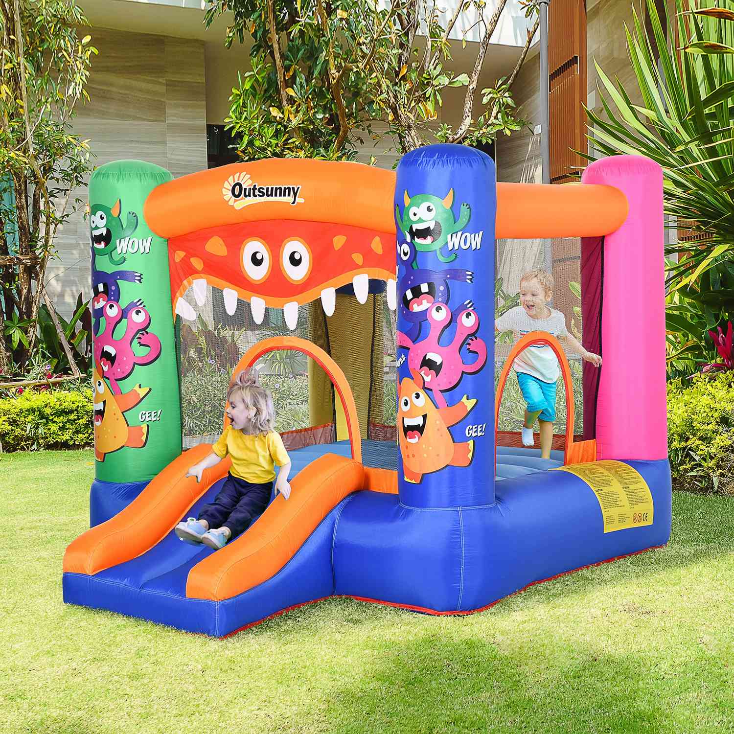 Kids Water Park Hoppborg med rutschkana, åldrarna 3+