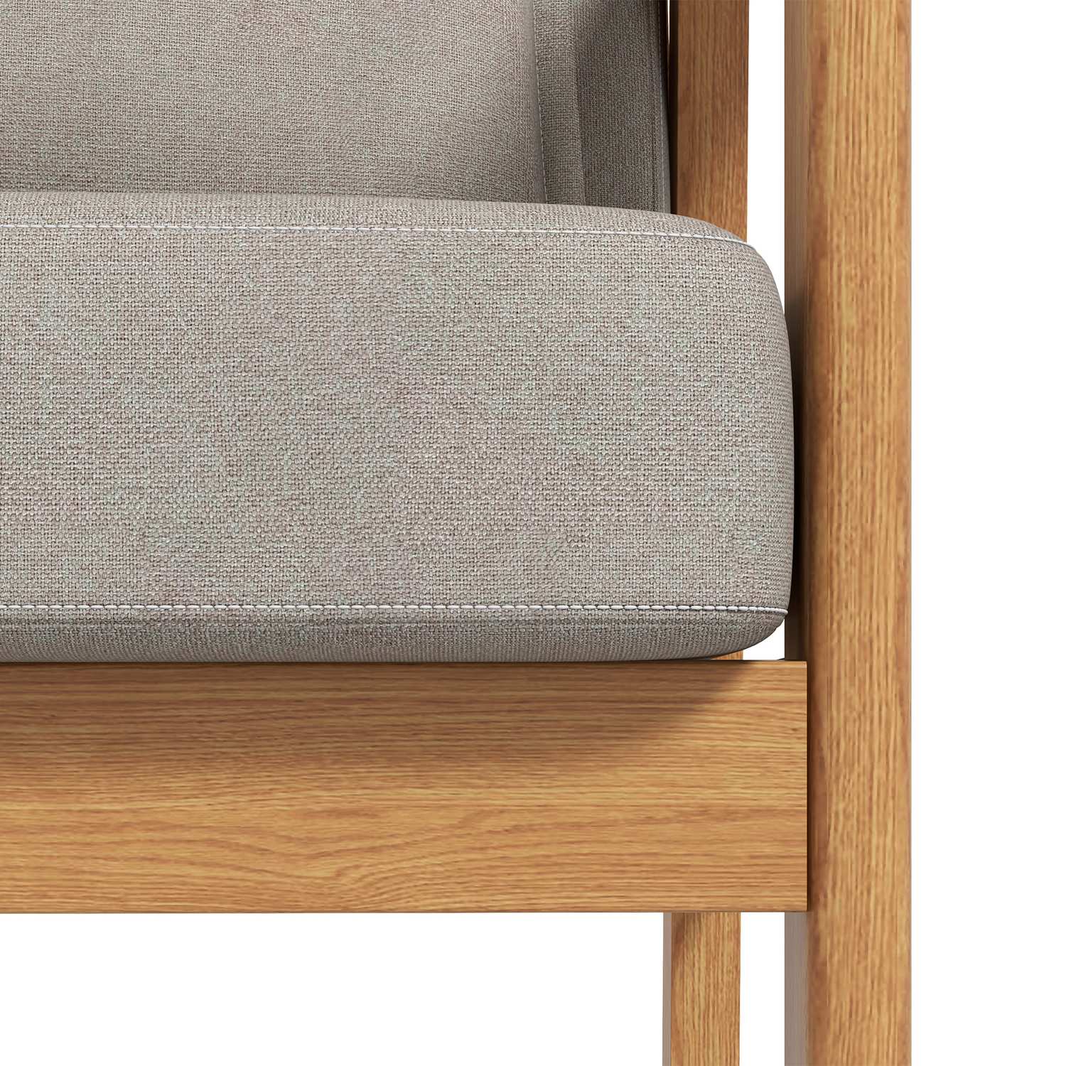 Klädd grå accentstol med armstöd – 70x72x76 cm