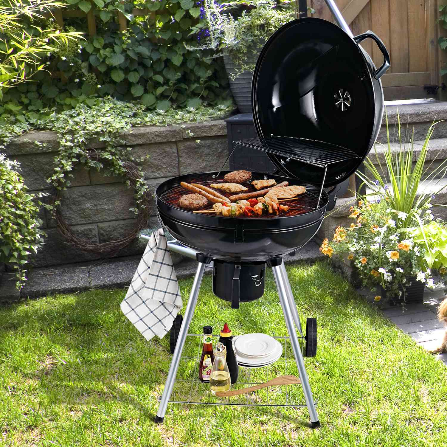 Kolgrill med askfångare, 57 cm diameter