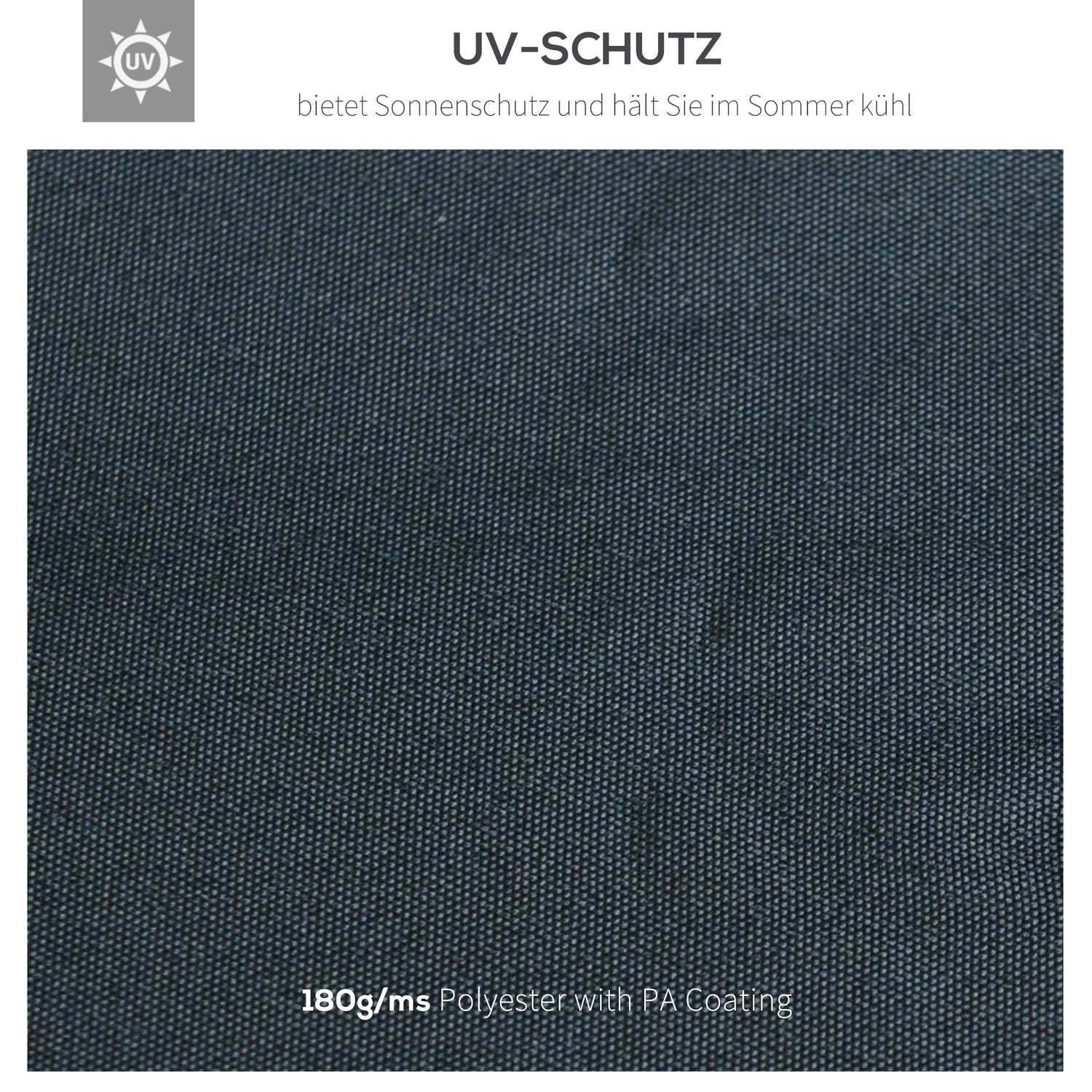 Kolgrå polyester lusthustak, 3x4M ersättning