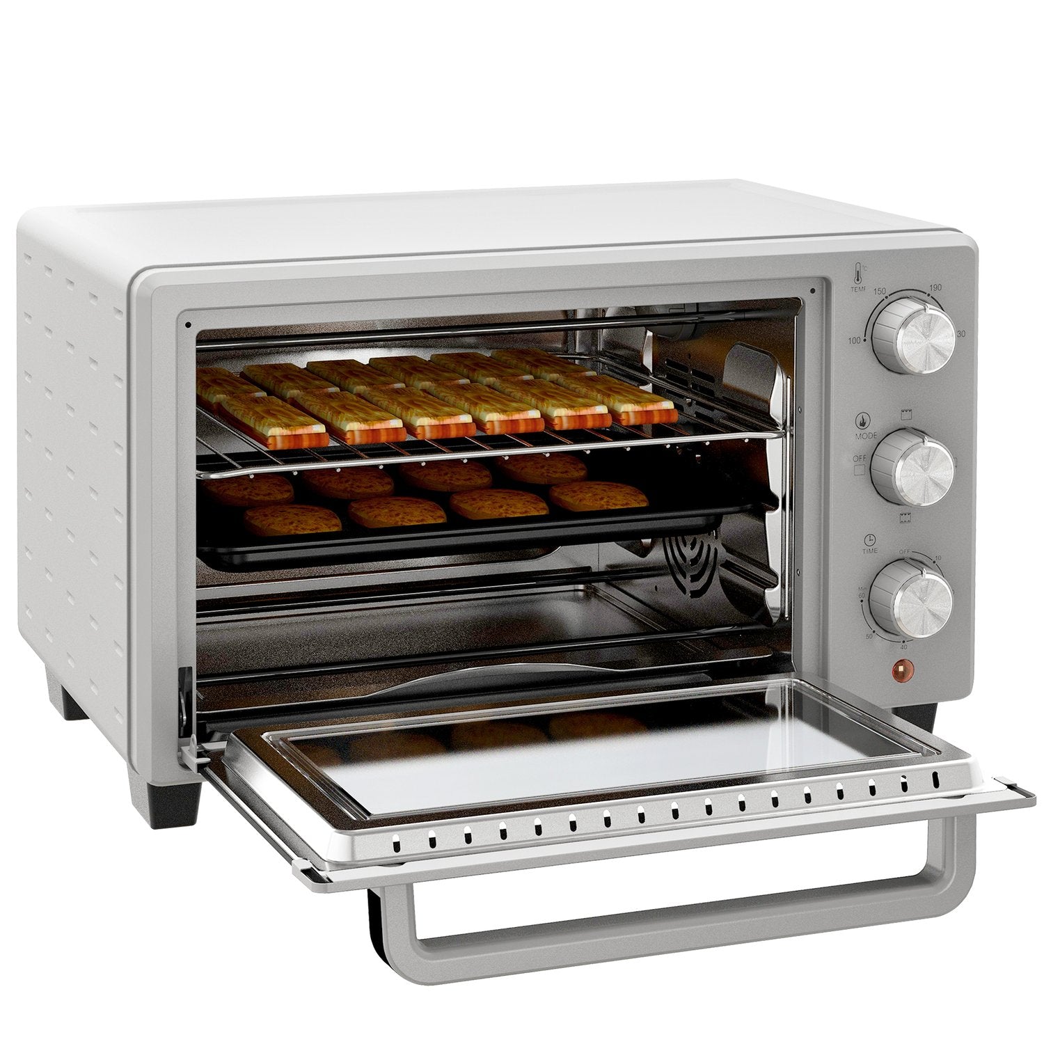 Kompakt 21L ugn, 100°C-230°C, 3 tillagningslägen