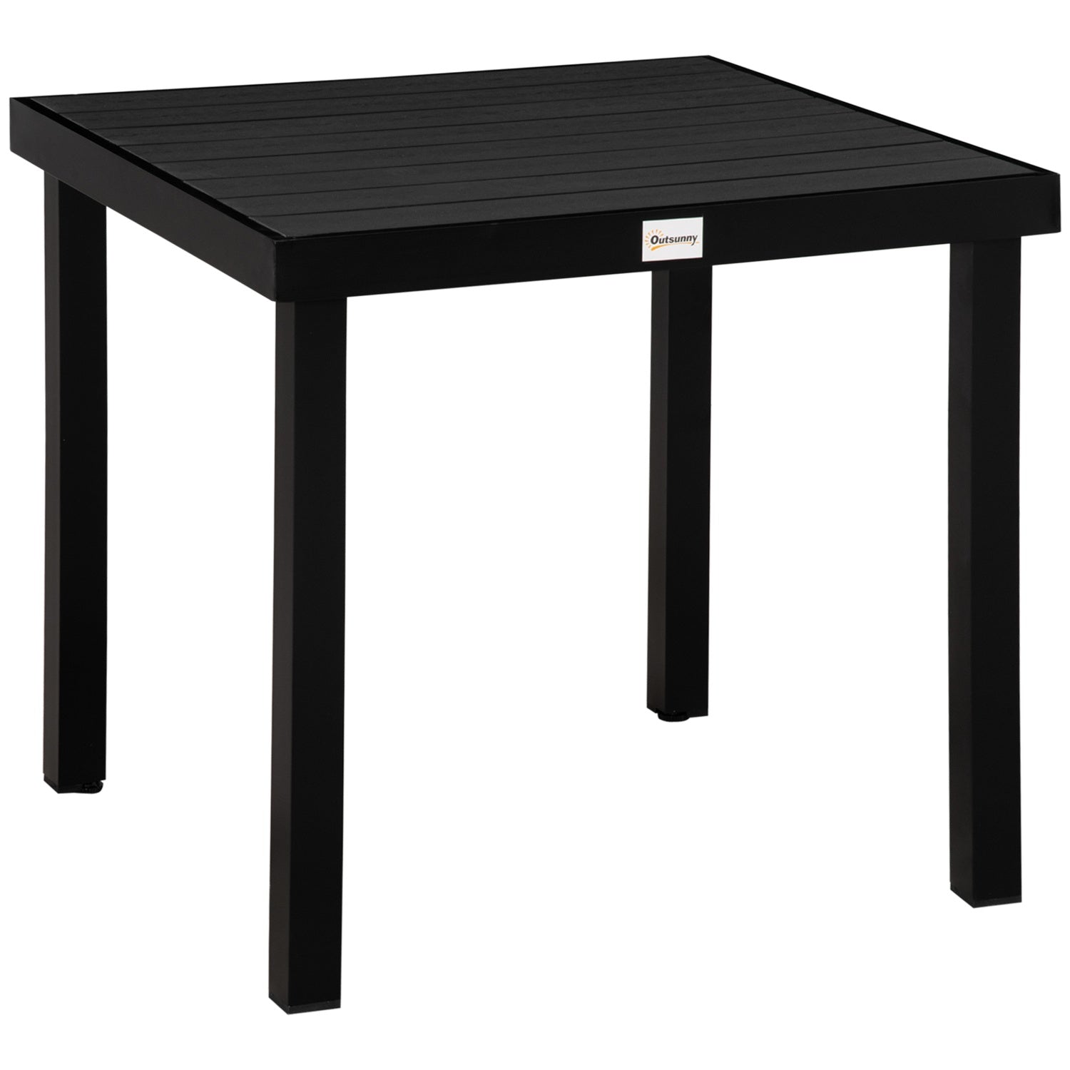 Kompakt utematbord för 4 – Svart aluminium 80x80x74 cm