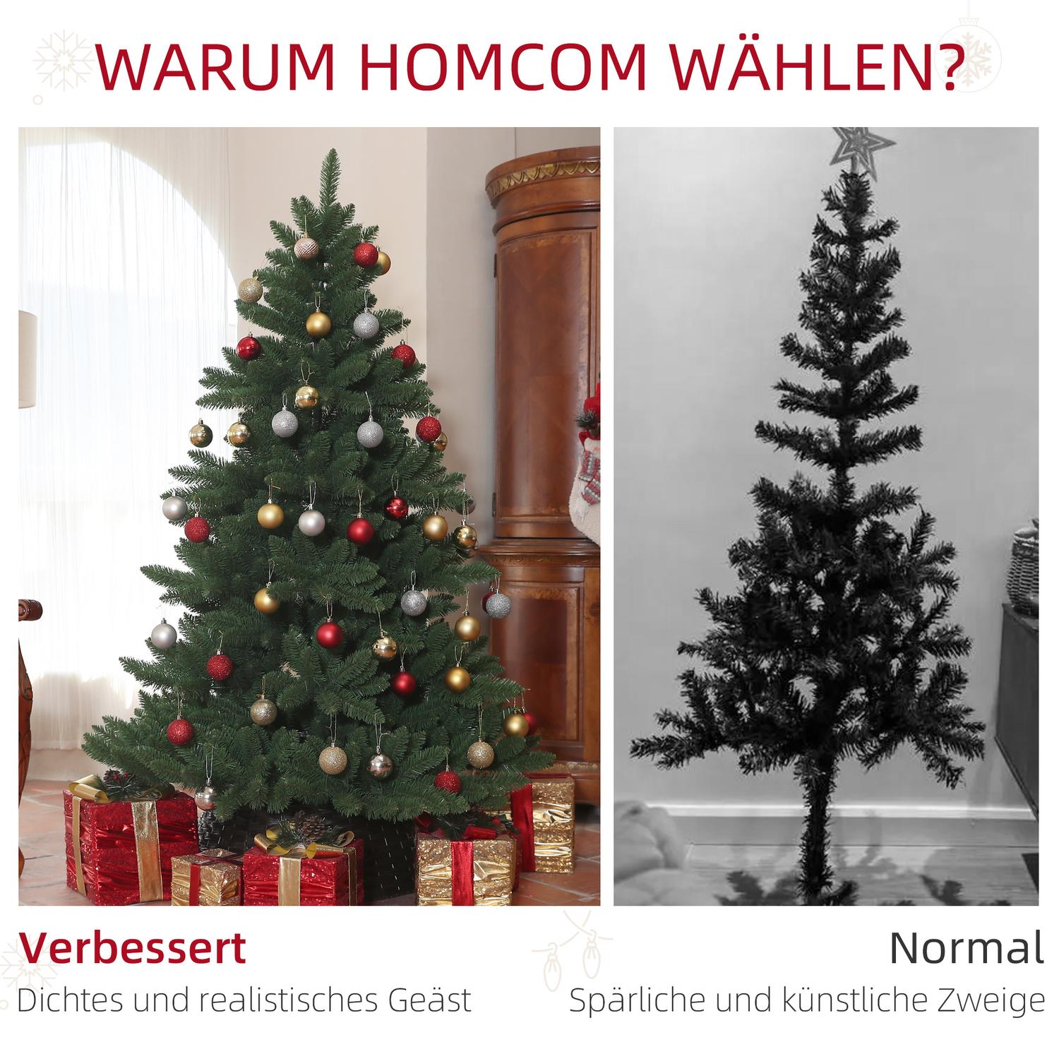 Umělý vánoční stromek 180 cm, 880 konců, s protipožární úpravou