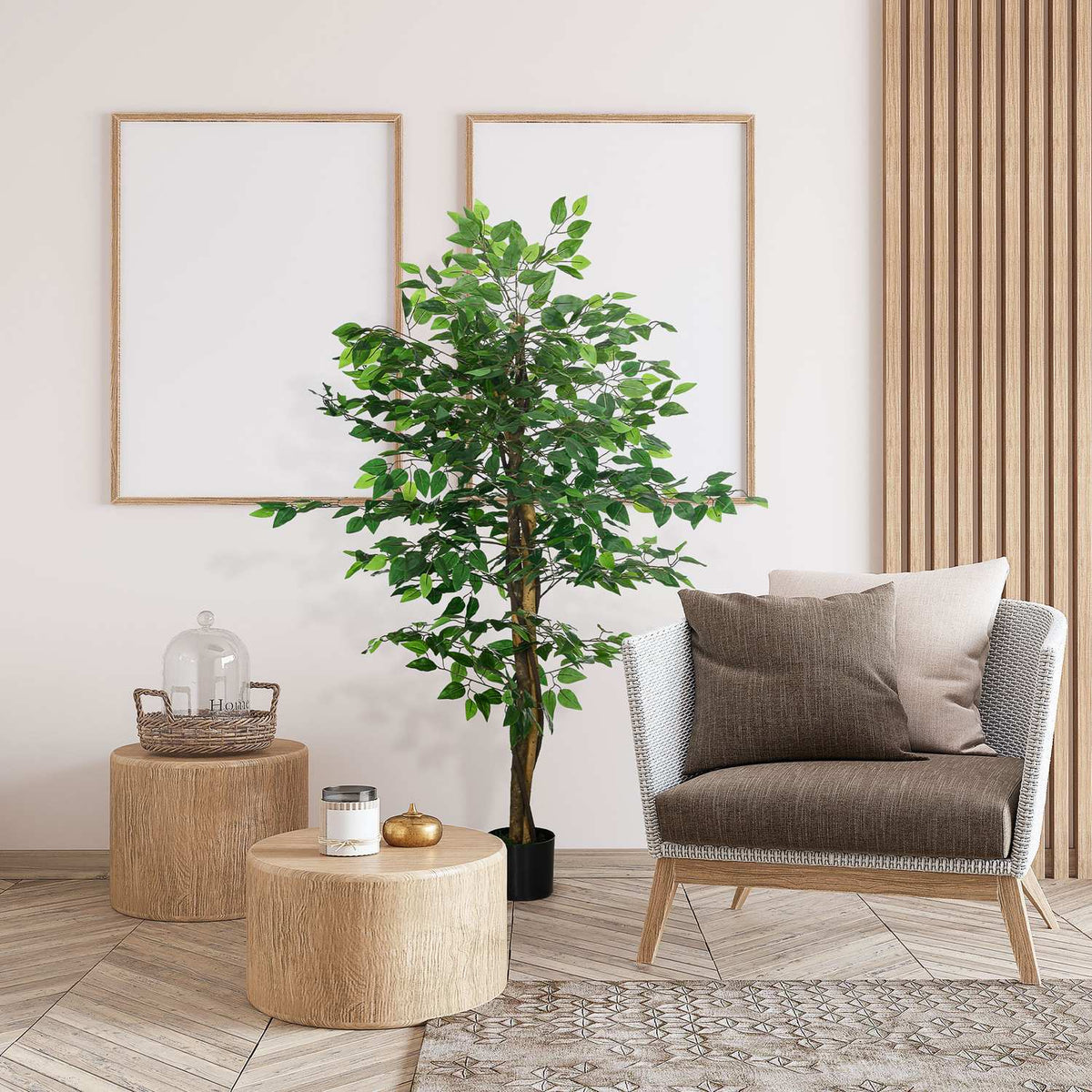 Umělý fíkus 150 cm s květináčem – realistická pokojová rostlina