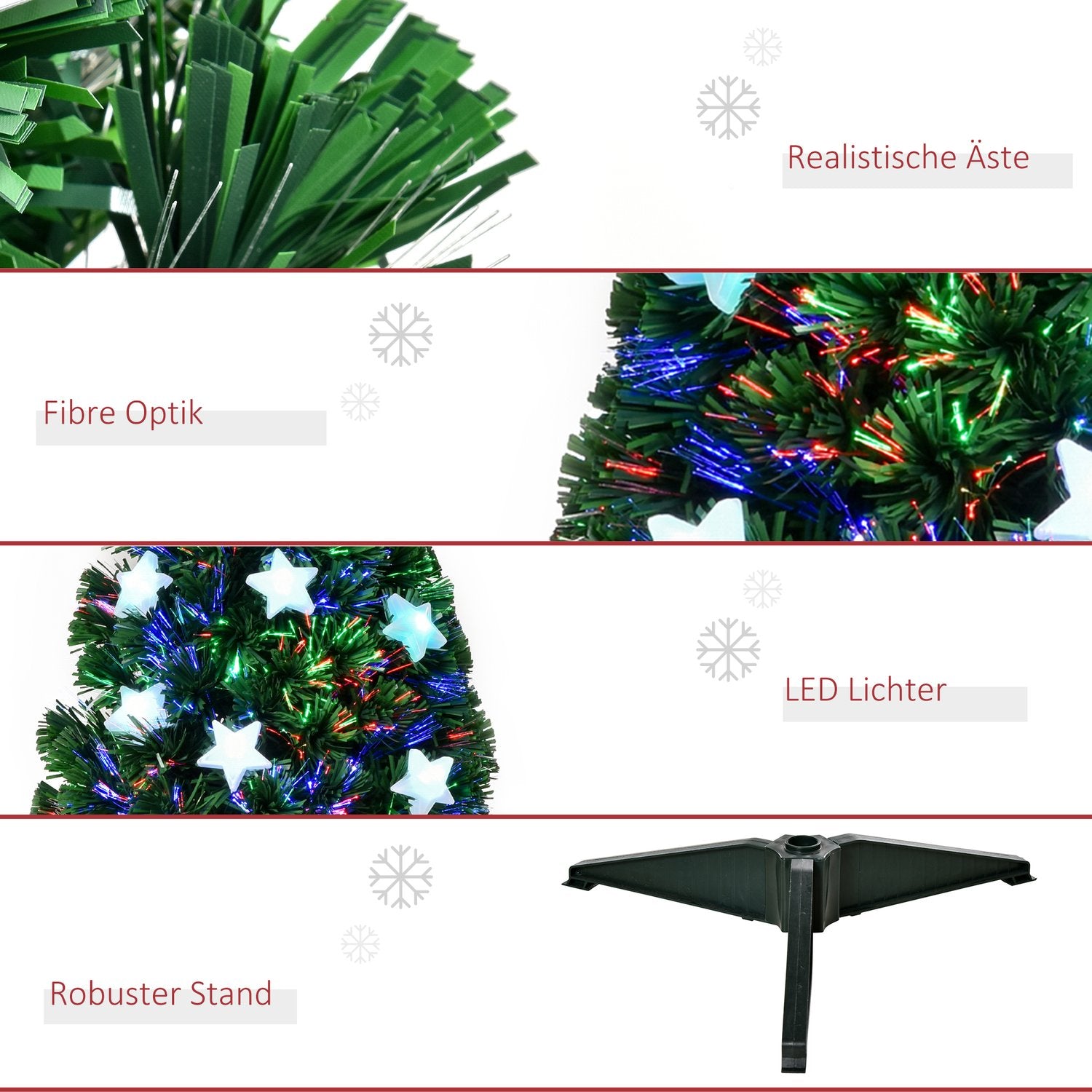 Konstgjord julgran, 0,9 m fiberoptik med LED-ljus