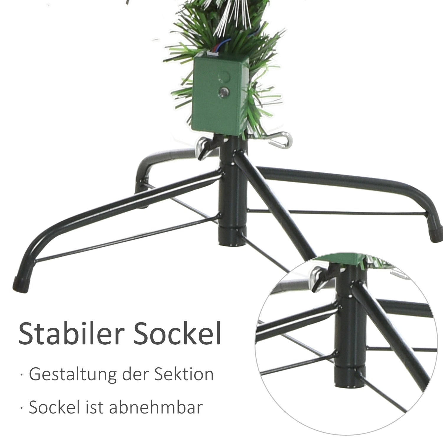 Konstgjord julgran med fjärrkontroll LED, 150cm, Grön/Vit
