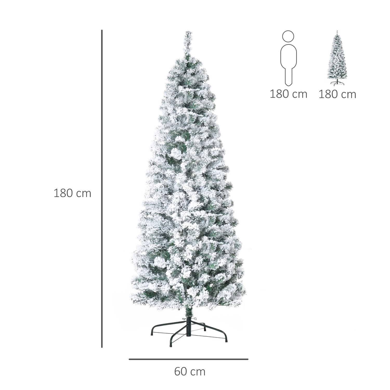 Konstgjord julgran med fjärrstyrda LED-ljus, 180cm