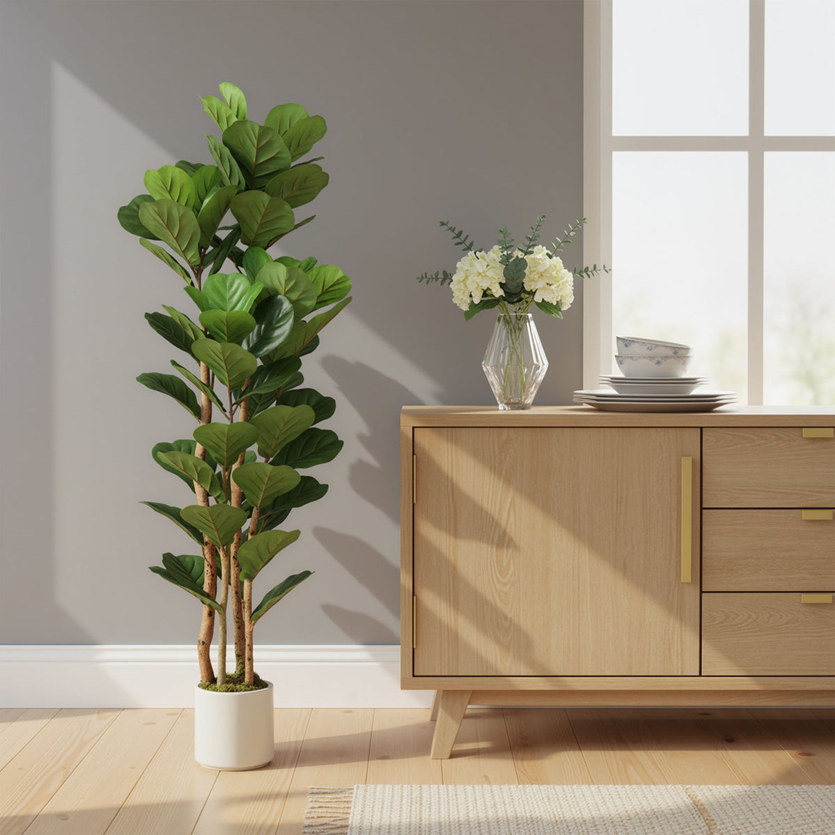 Umělý fíkus s houslovými listy, 71 listů, výška 150 cm