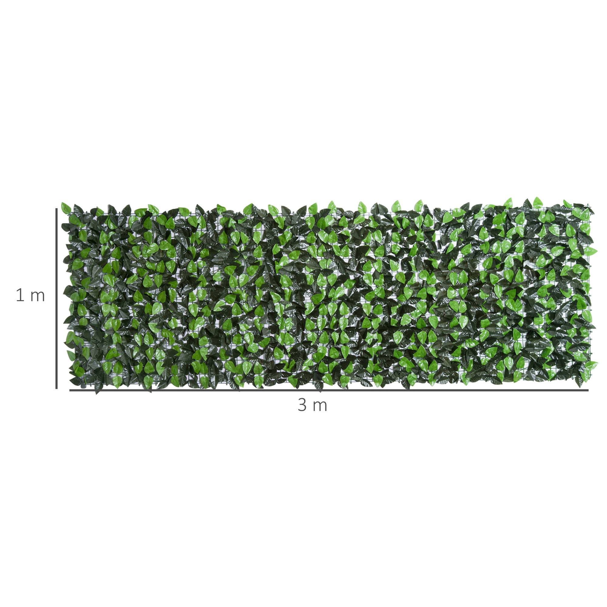Konstgräs för avskärmning, 300x100 cm, mörkgrön