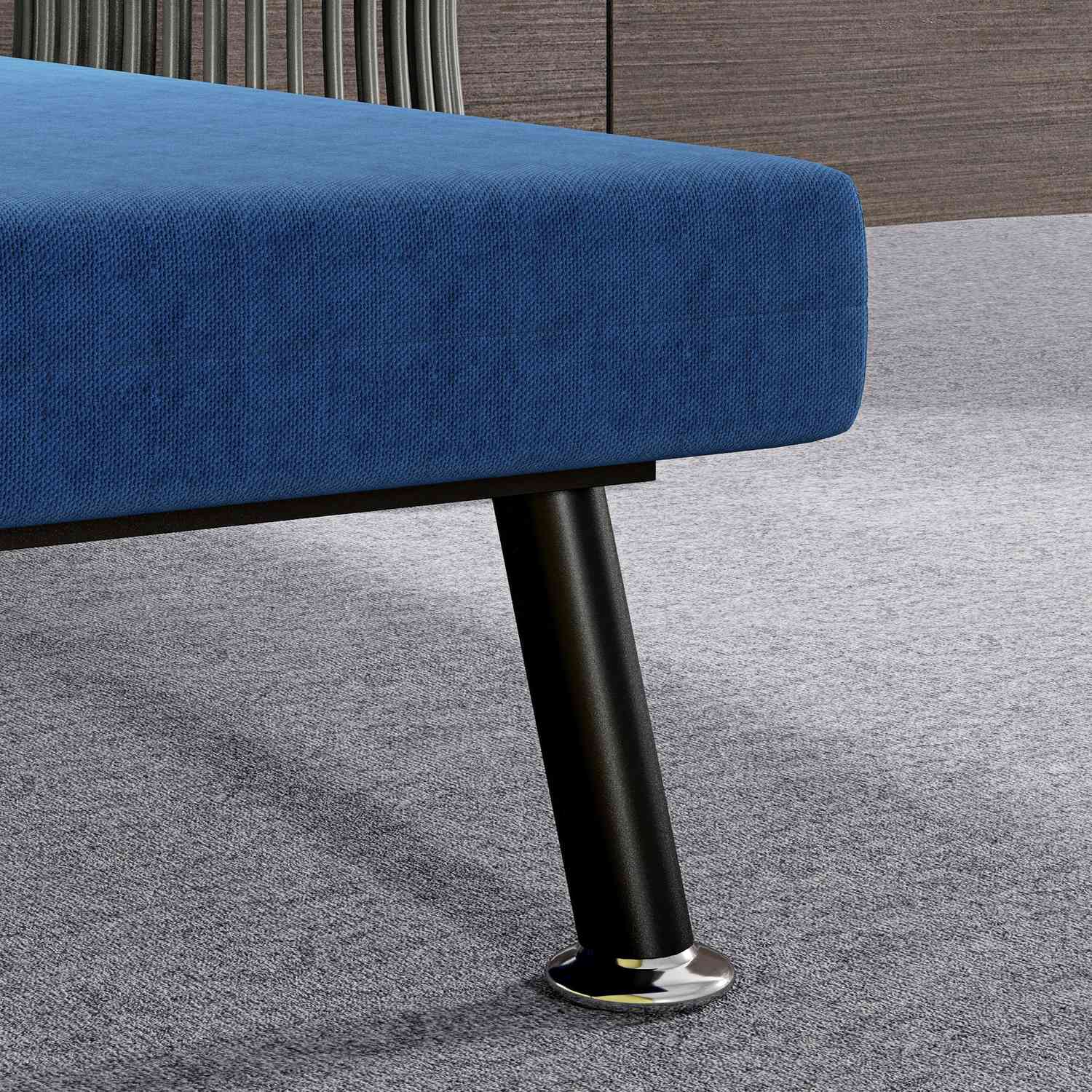 Konvertibilní relaxační křeslo, tmavě modré, s nastavitelným opěradlem