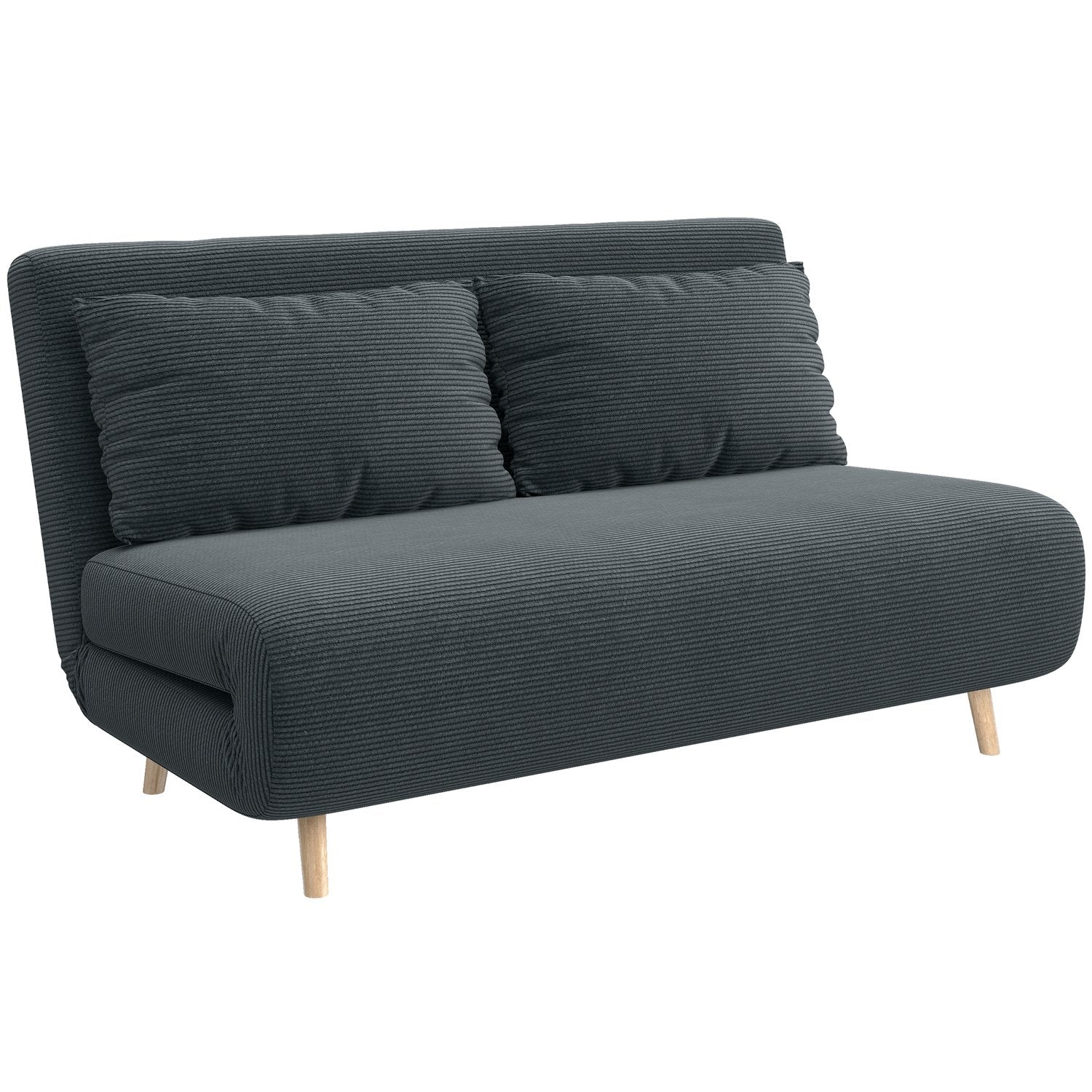 Konvertibel bäddsoffa, justerbart ryggstöd, mörkgrå, 141x90x81 cm
