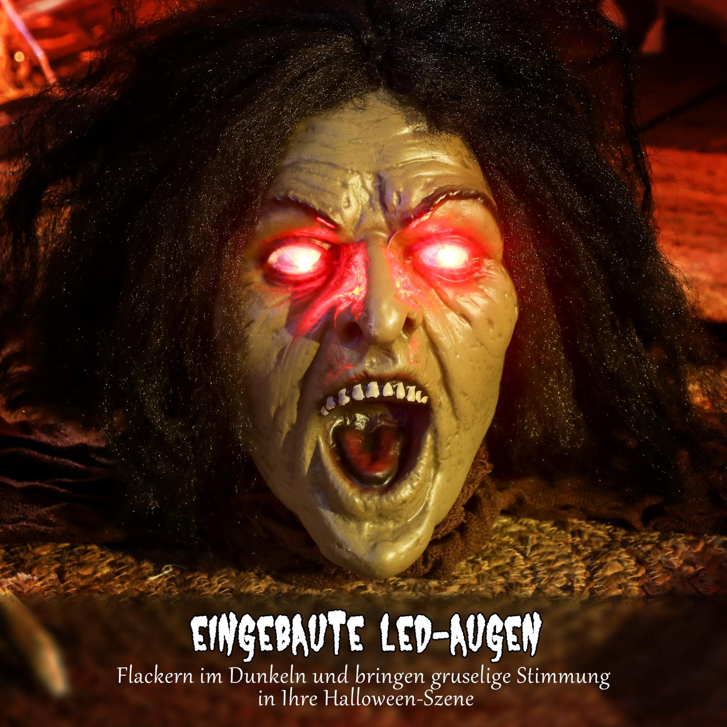 Krypande zombiedekoration med ljus och ljud