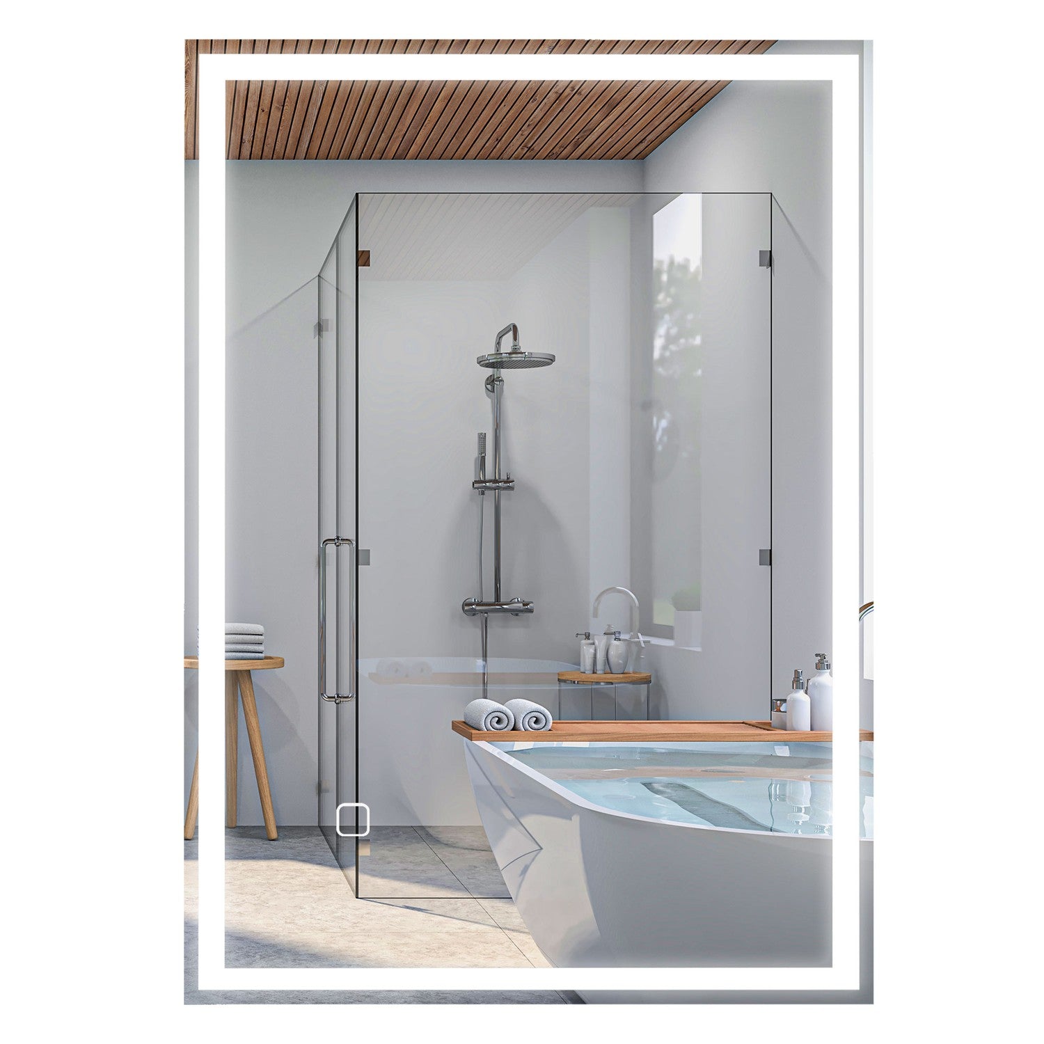 LED Badrumsspegel, 80x60cm, immafri, Touch Switch