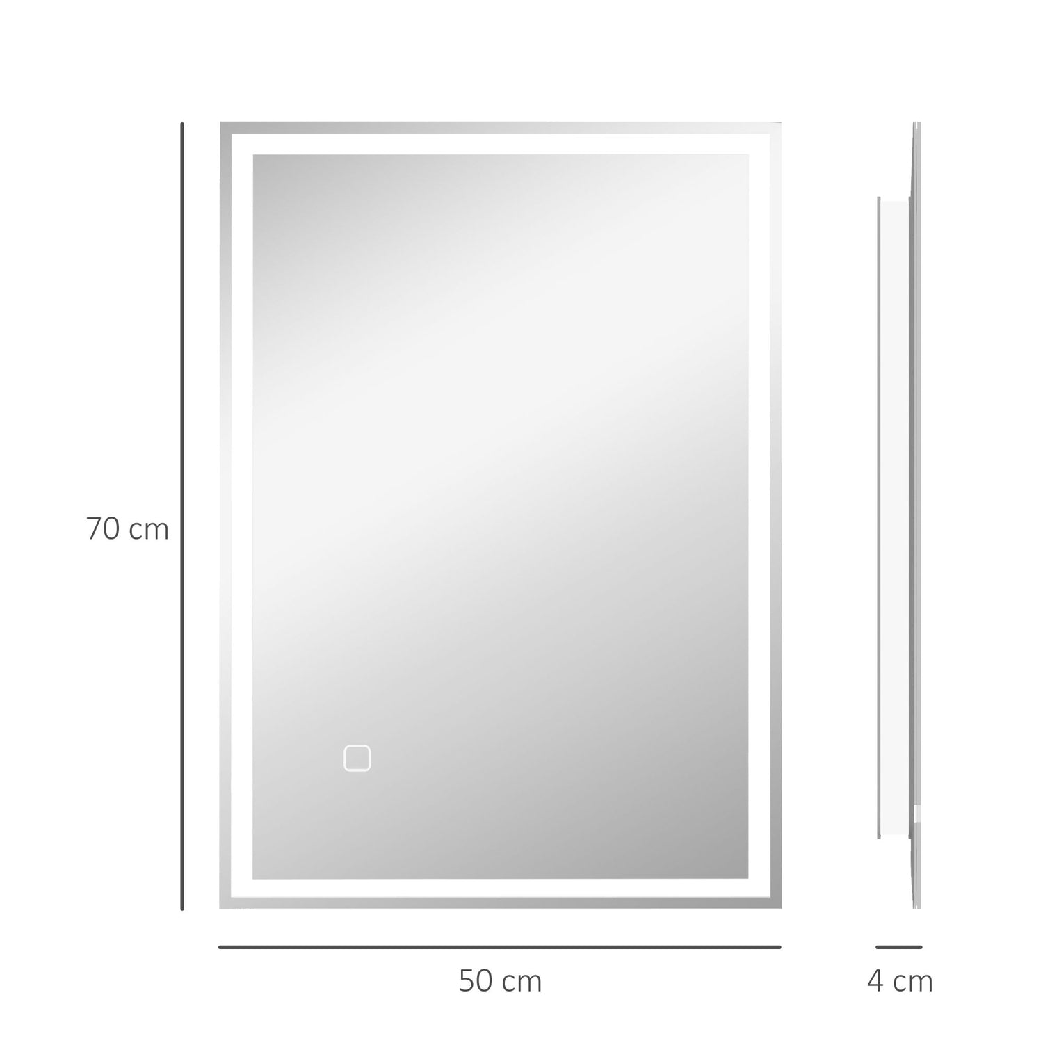 LED Badrumsspegel, 80x60cm, immafri, Touch Switch