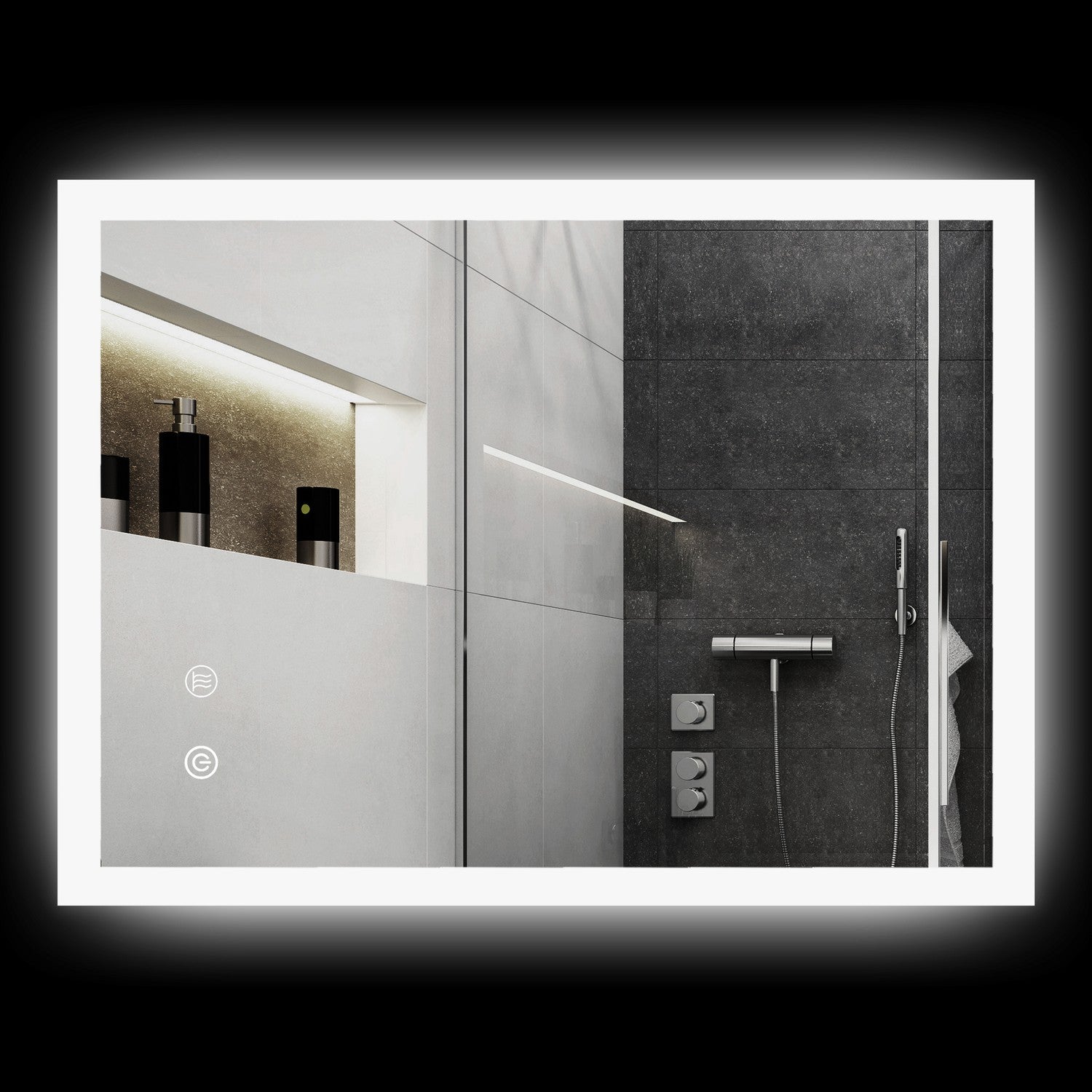 LED koupelnové zrcadlo s dotykovým spínačem, 80x60 cm, 3 barvy