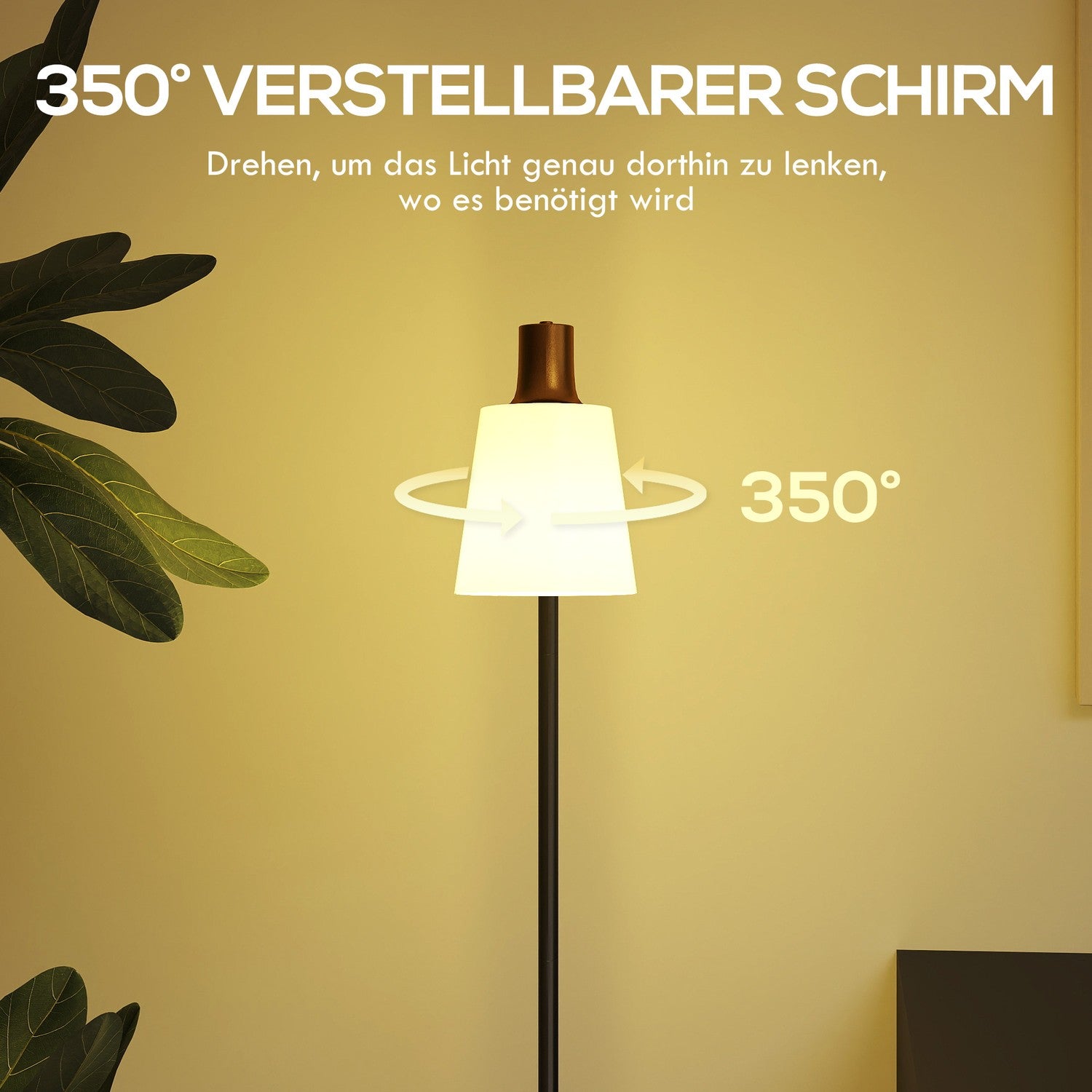 LED-golvlampa, justerbart huvud, 3 färgtemperaturer