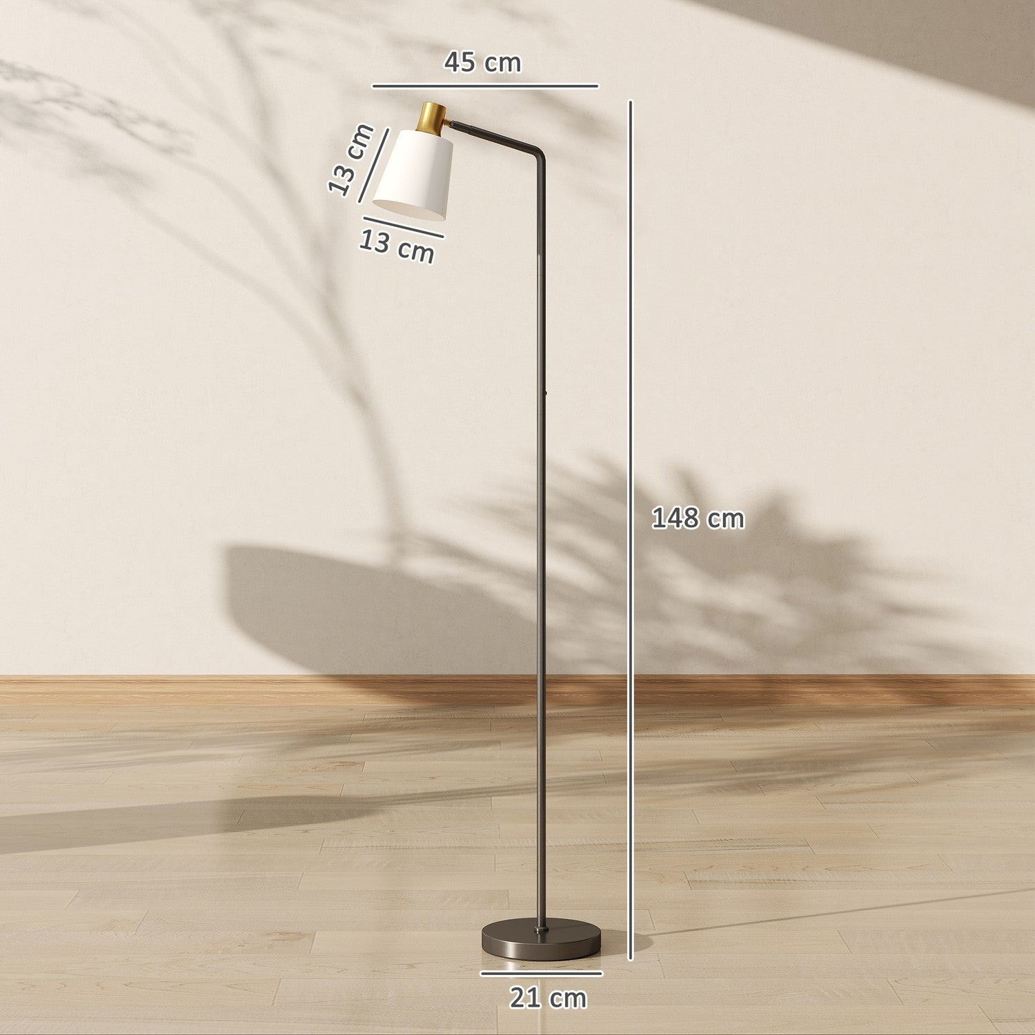 LED-golvlampa, justerbart huvud, 3 färgtemperaturer