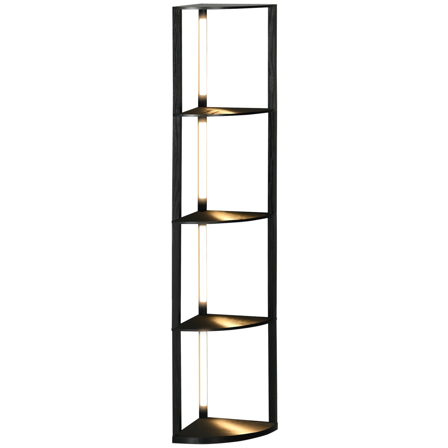 LED-golvlampa med hyllor, E27-sockel, 3 ljusfärger
