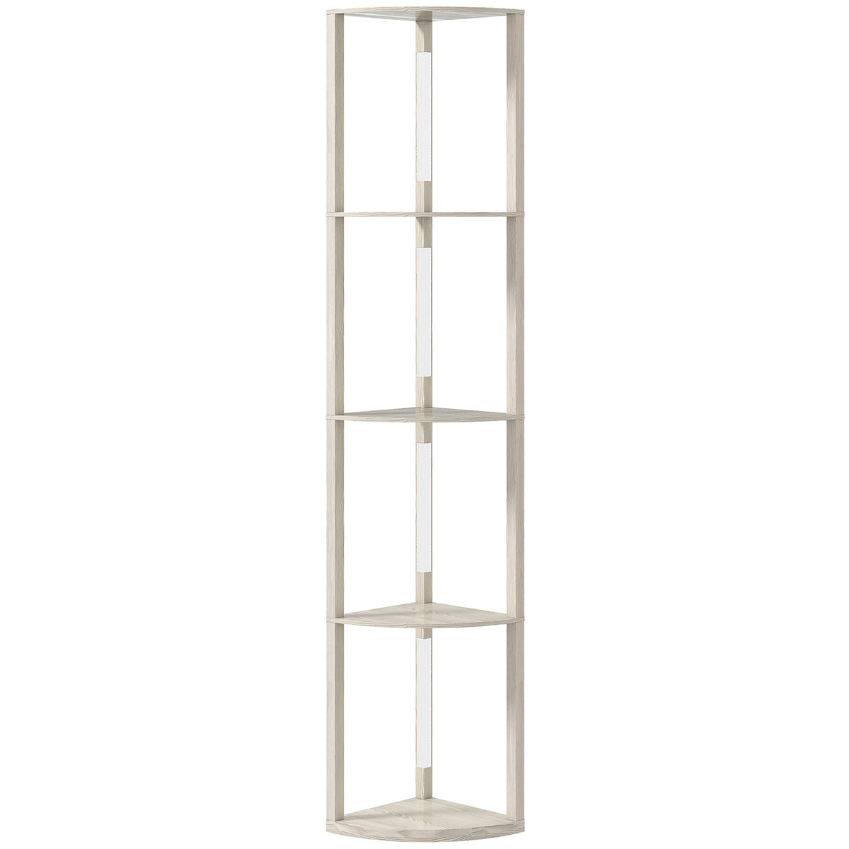 LED stojací lampa s policemi, stmívatelná, dubový vzhled, 41x30x164cm