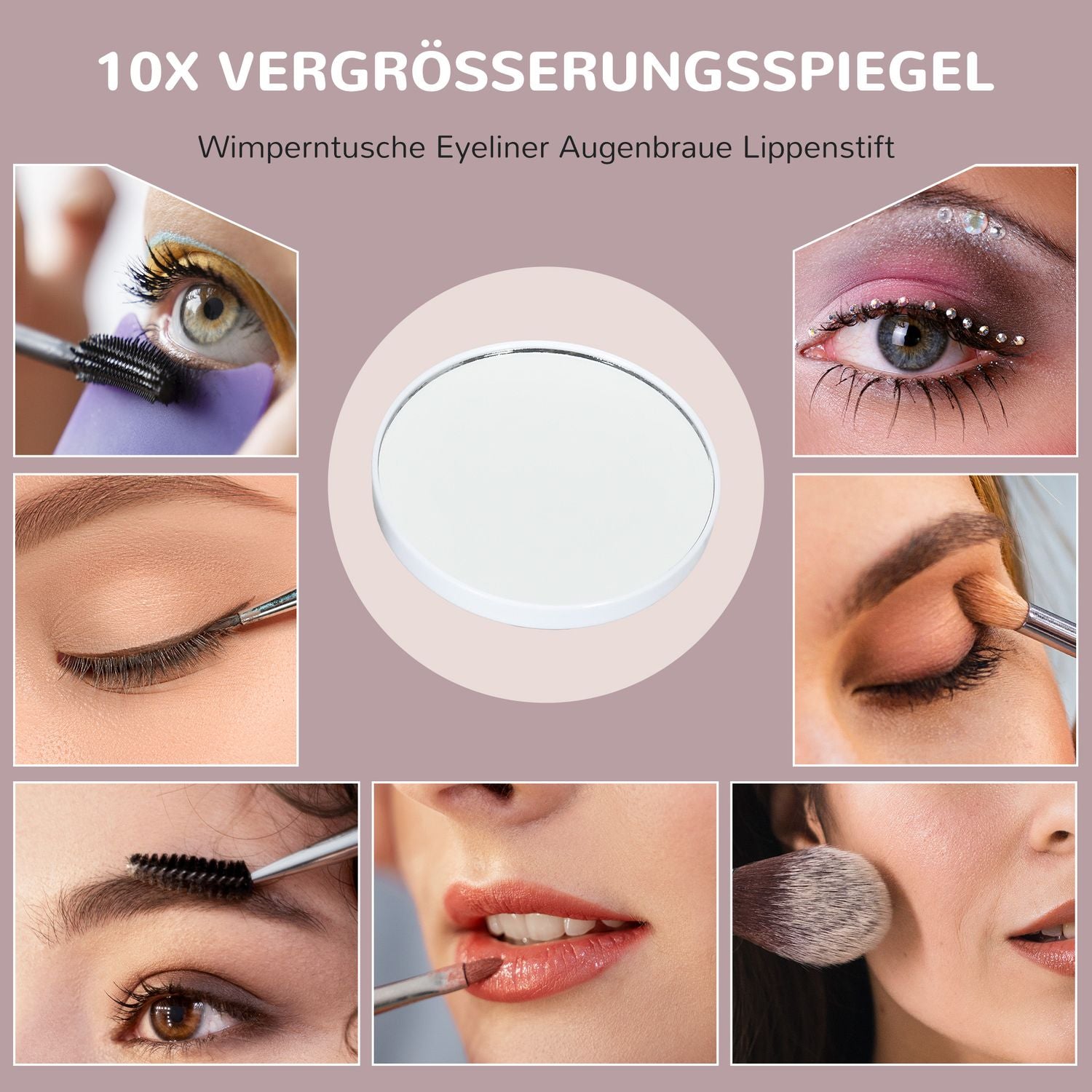 LED sminkspegel – 3 ljuslägen, dimbar, USB, 62,5 x 49,5 cm