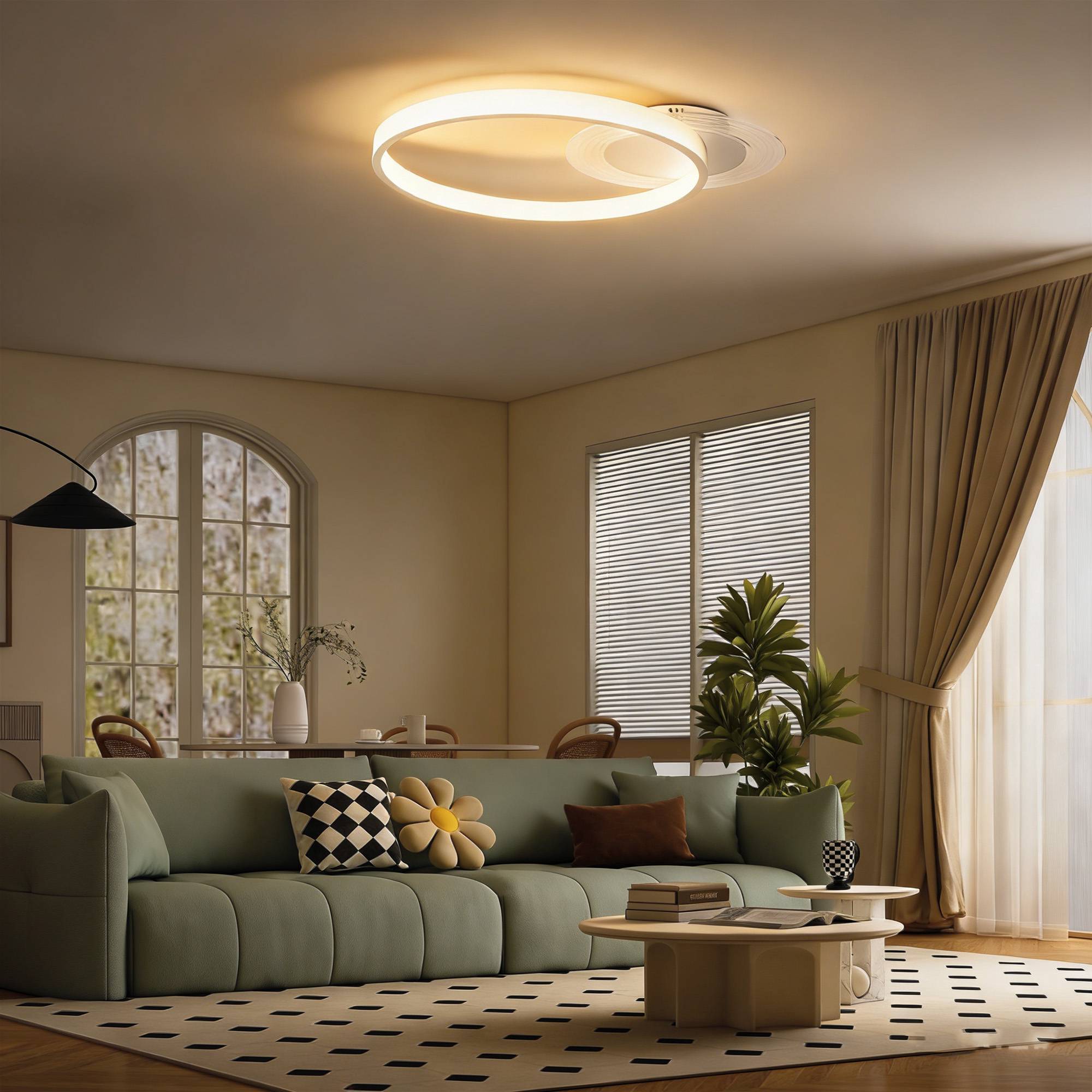 LED-taklampa, justerbar färgtemperatur, 30W, vit