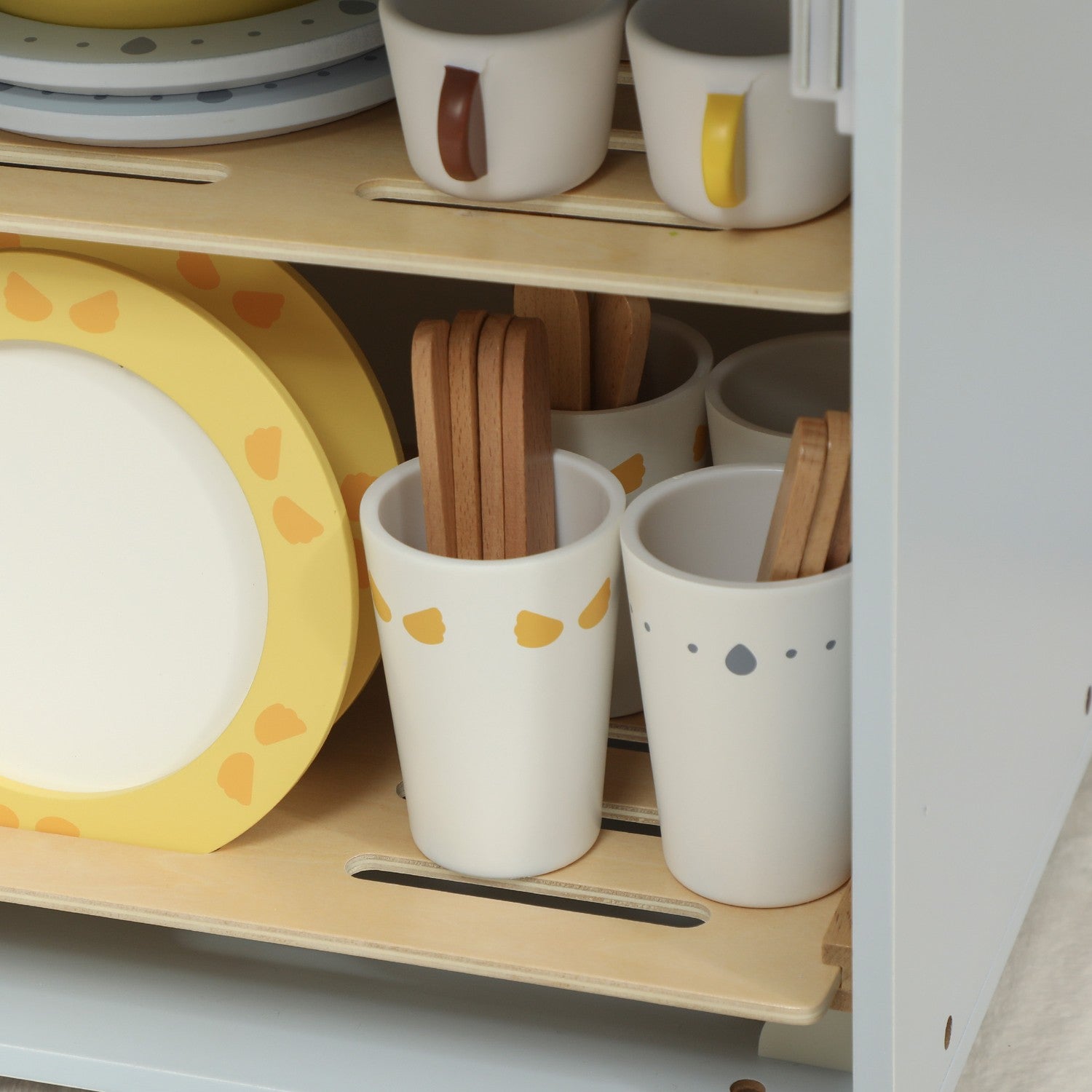 Lekköksset för barn, diskmaskin i trä, 32 tillbehör, MDF