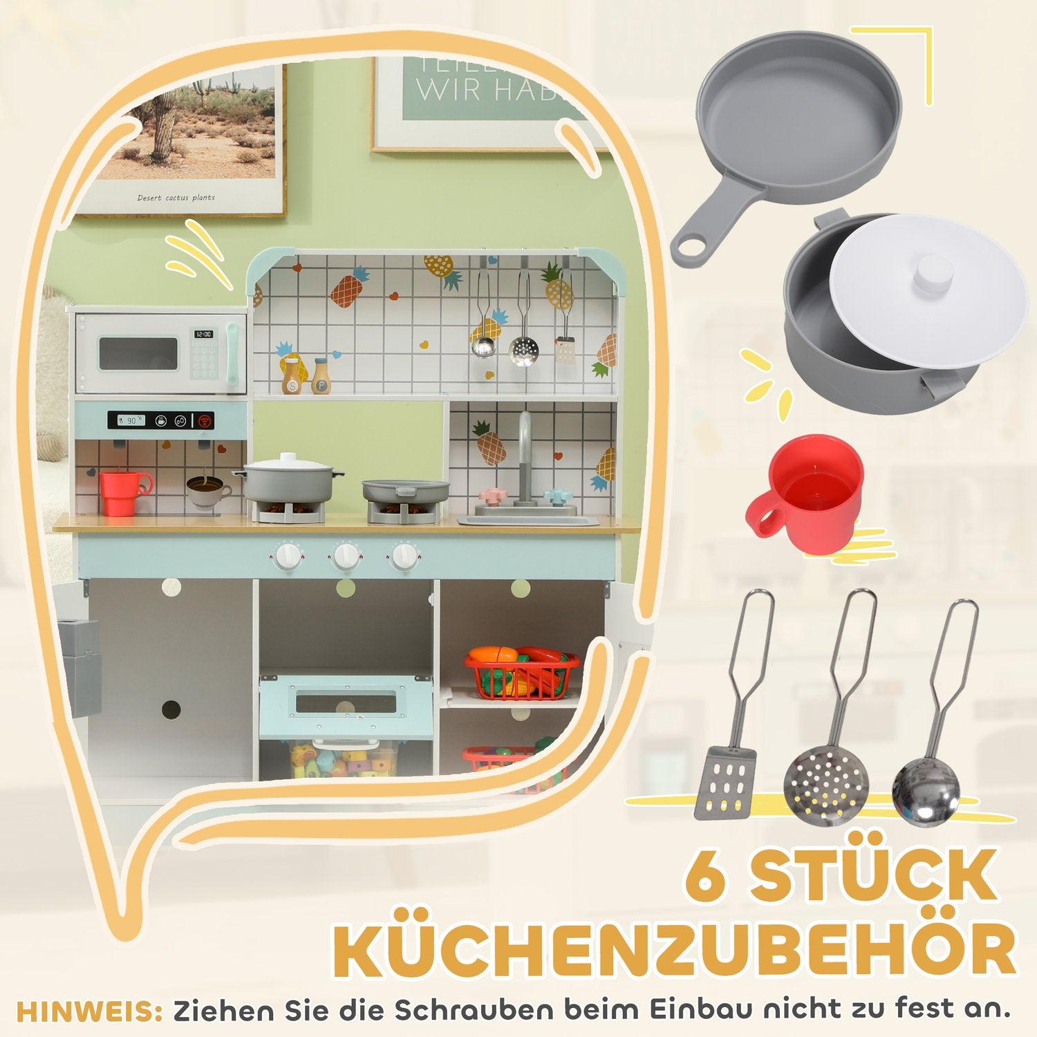 Dětská sada do kuchyňky – světlo, zvuk, příslušenství, bílá