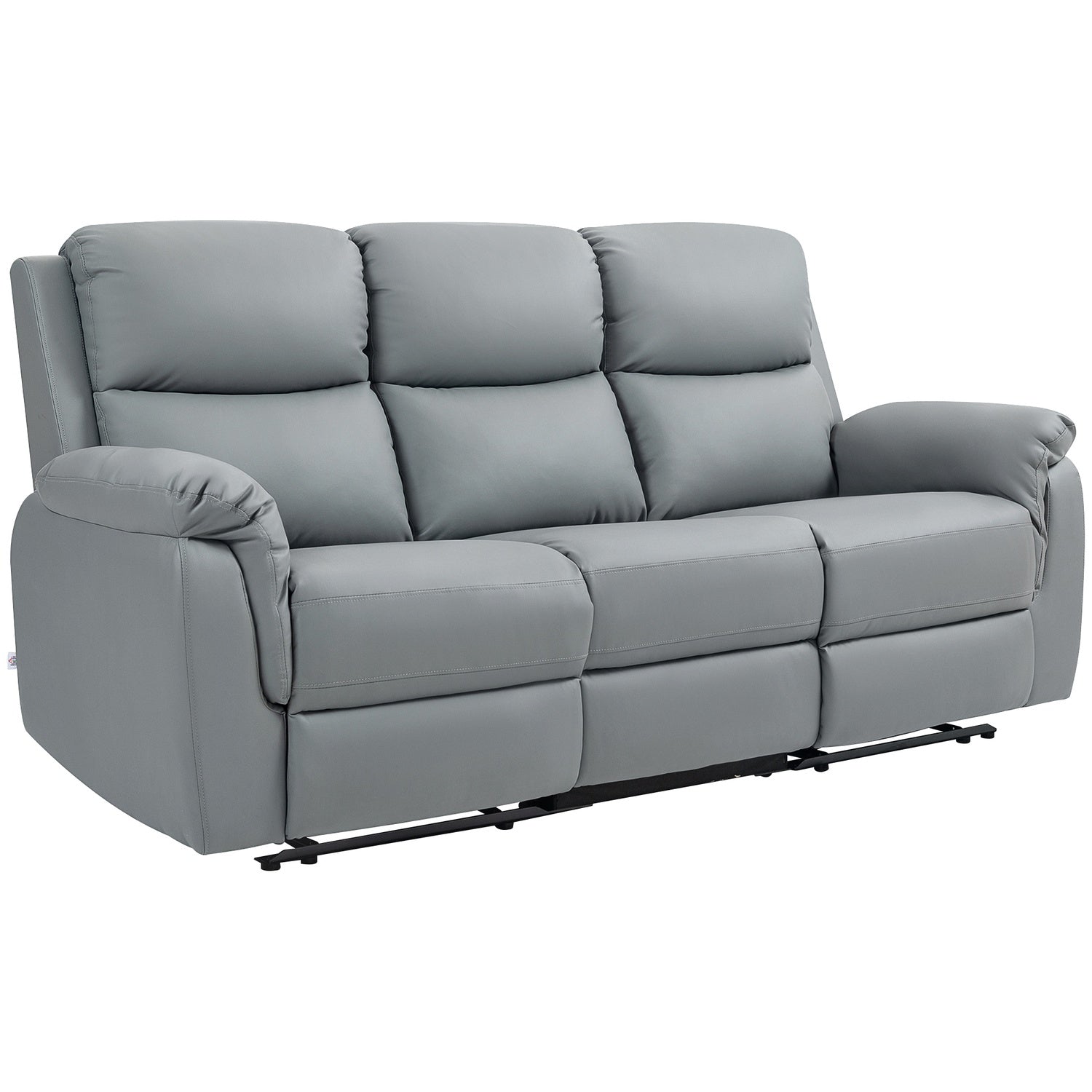 Liggande 3-sits soffa, konstläder, mörkgrå