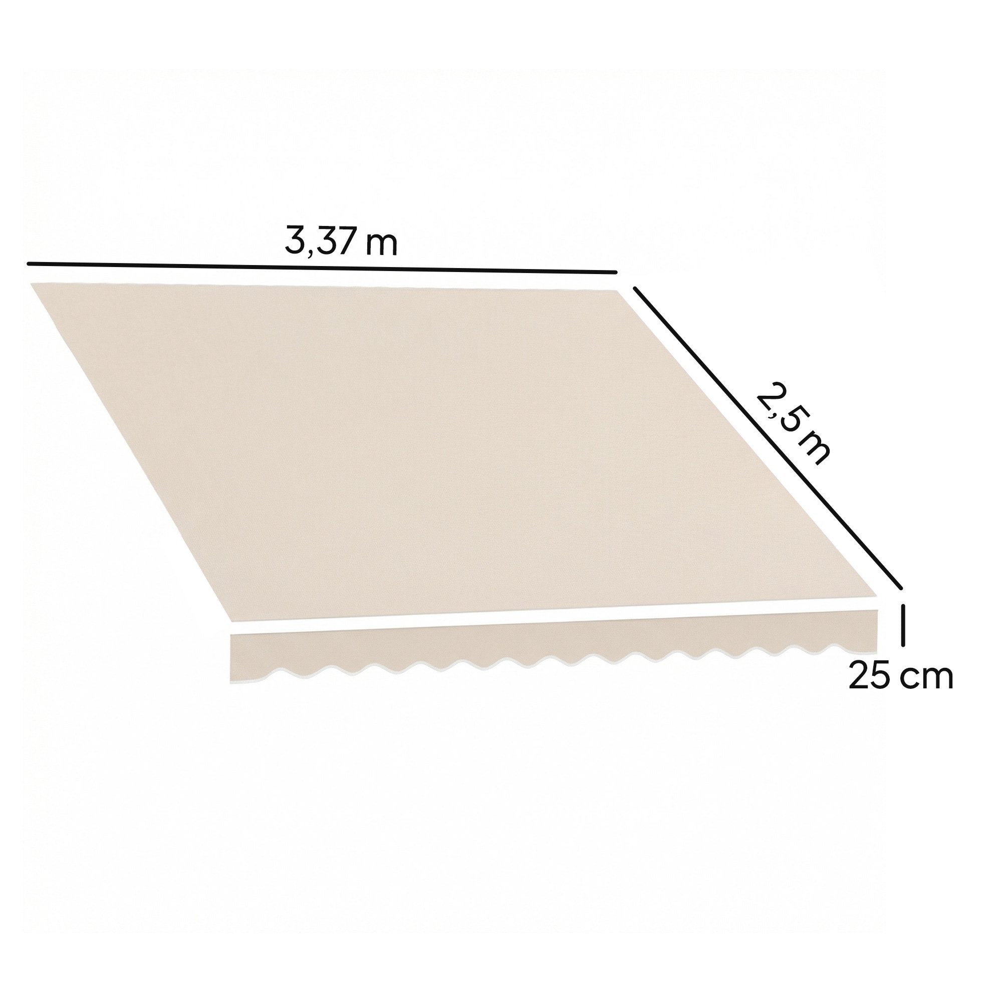 Markistyg, 280 g/m² polyester, UPF 50+