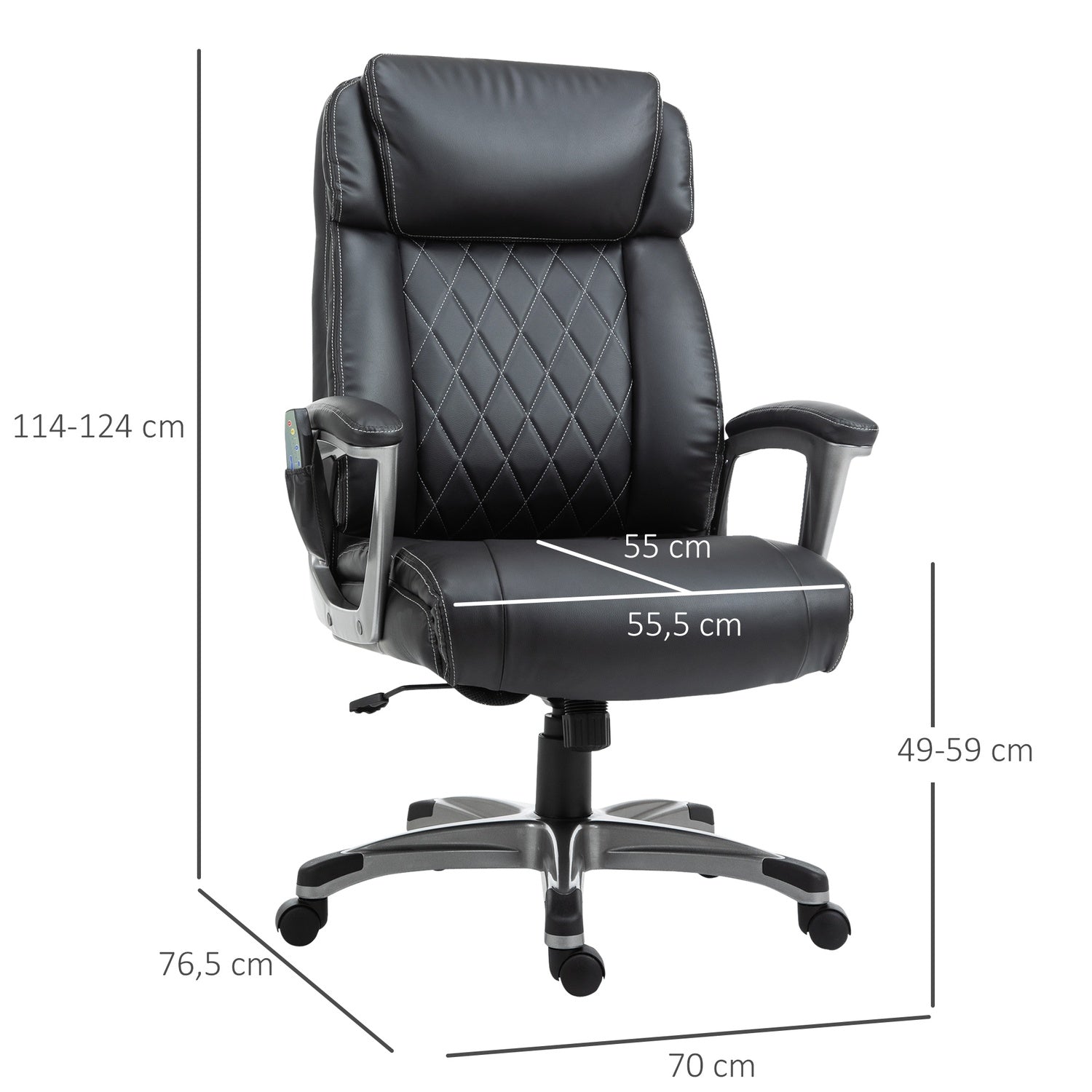 Massagekontorsstol, konstläder, vridbar, med nackstöd