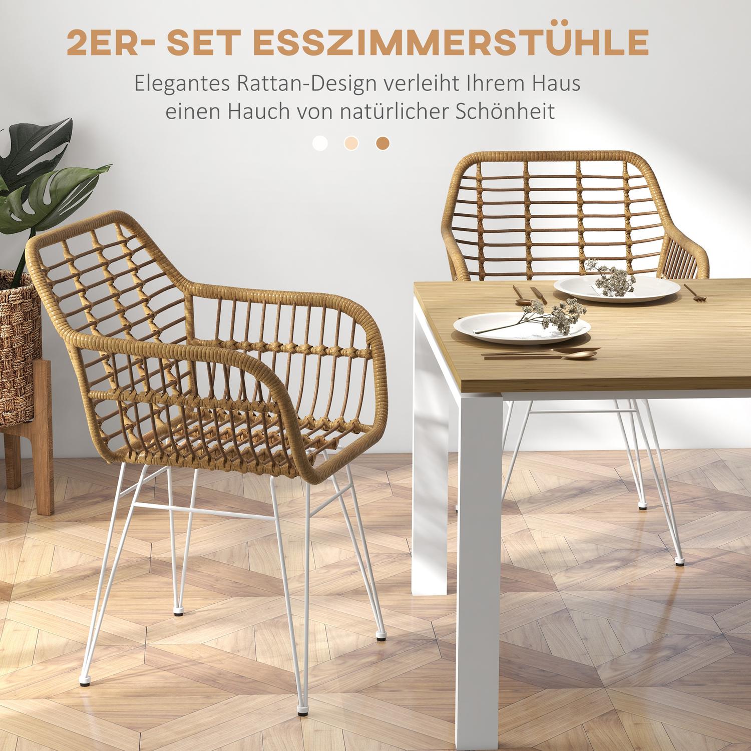 Ratanové jídelní židle, ergonomické, nosnost 120 kg, boho styl