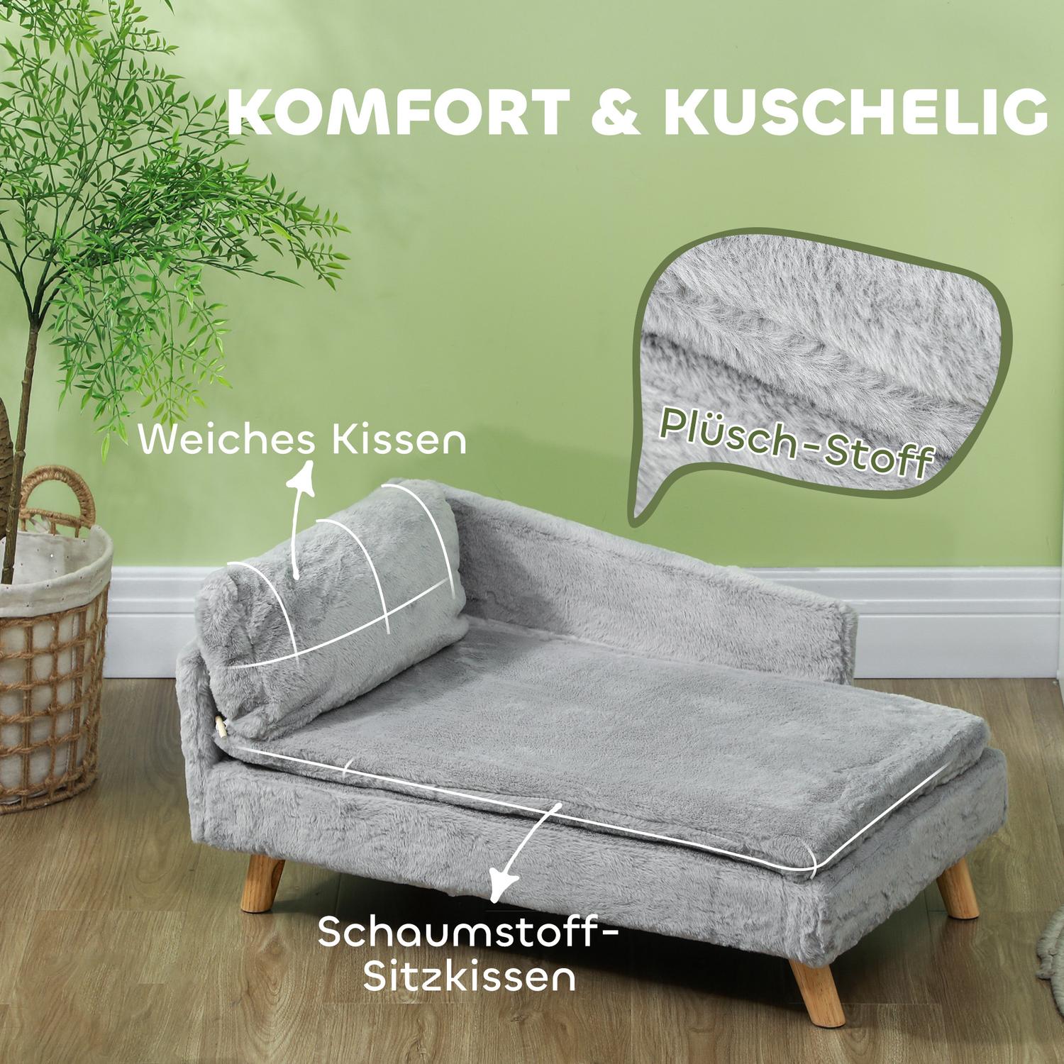 Středně velká pohovka pro psy s pratelným polštářem, vyvýšený design