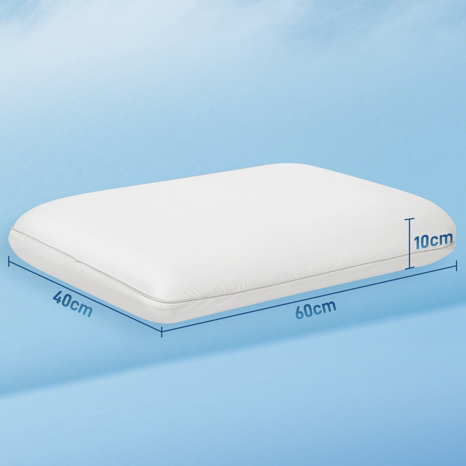 Memory Foam Kudde, Ergonomisk 60x40 cm, Avtagbart överdrag