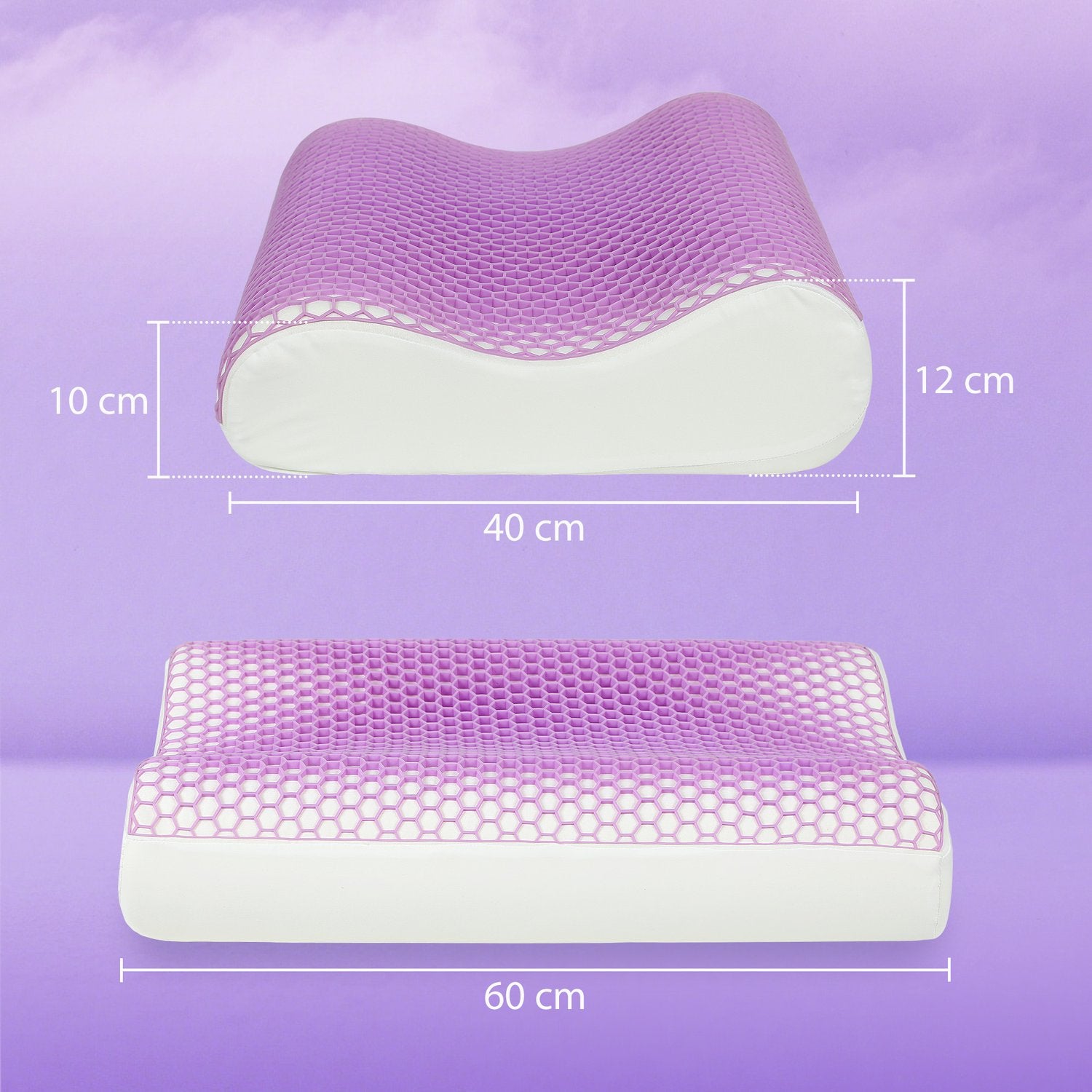 Memory Foam-kudde, ergonomiskt nackstöd, 2 höjder