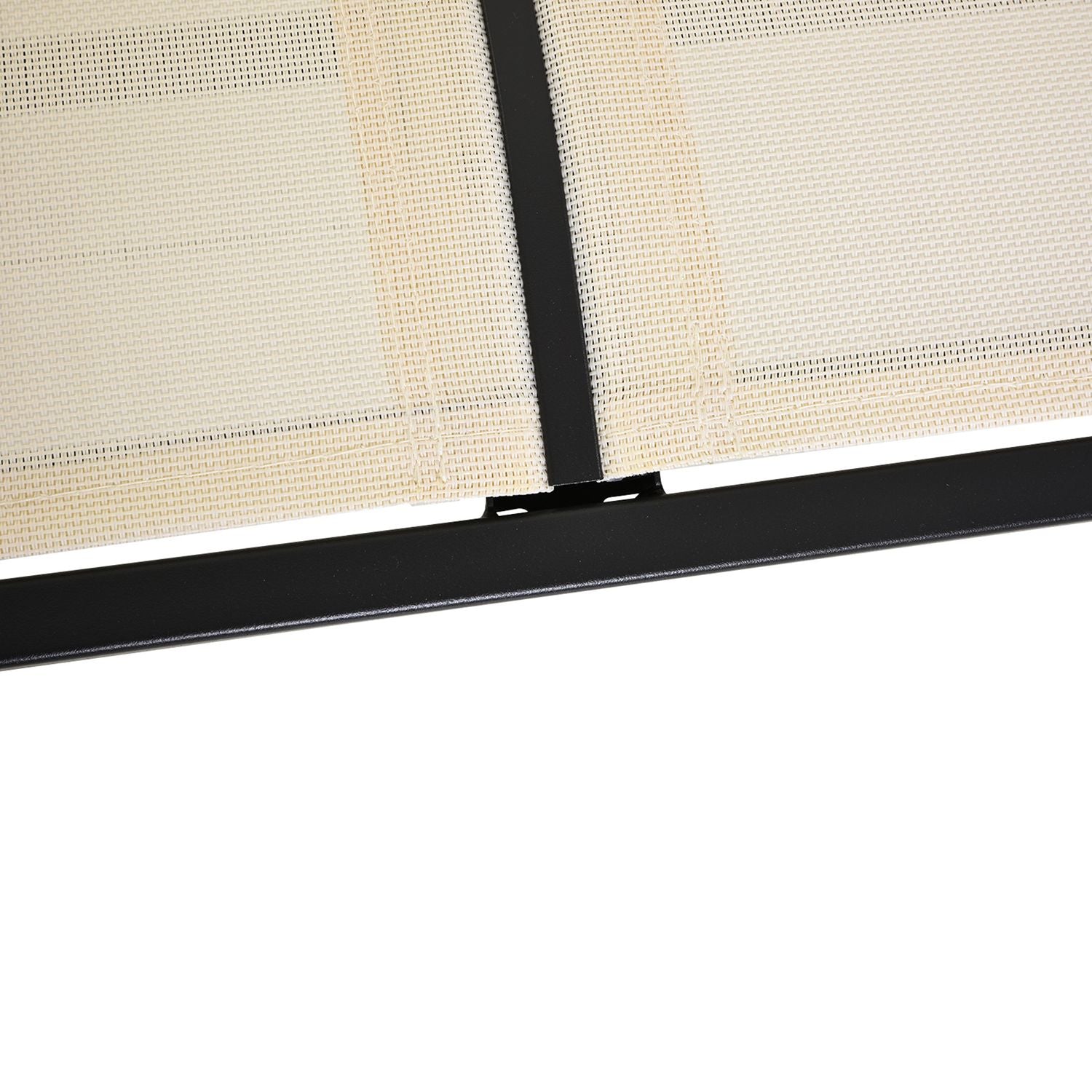 Metall 2-sits gungbänk – Svart & Beige 120x70x85 cm