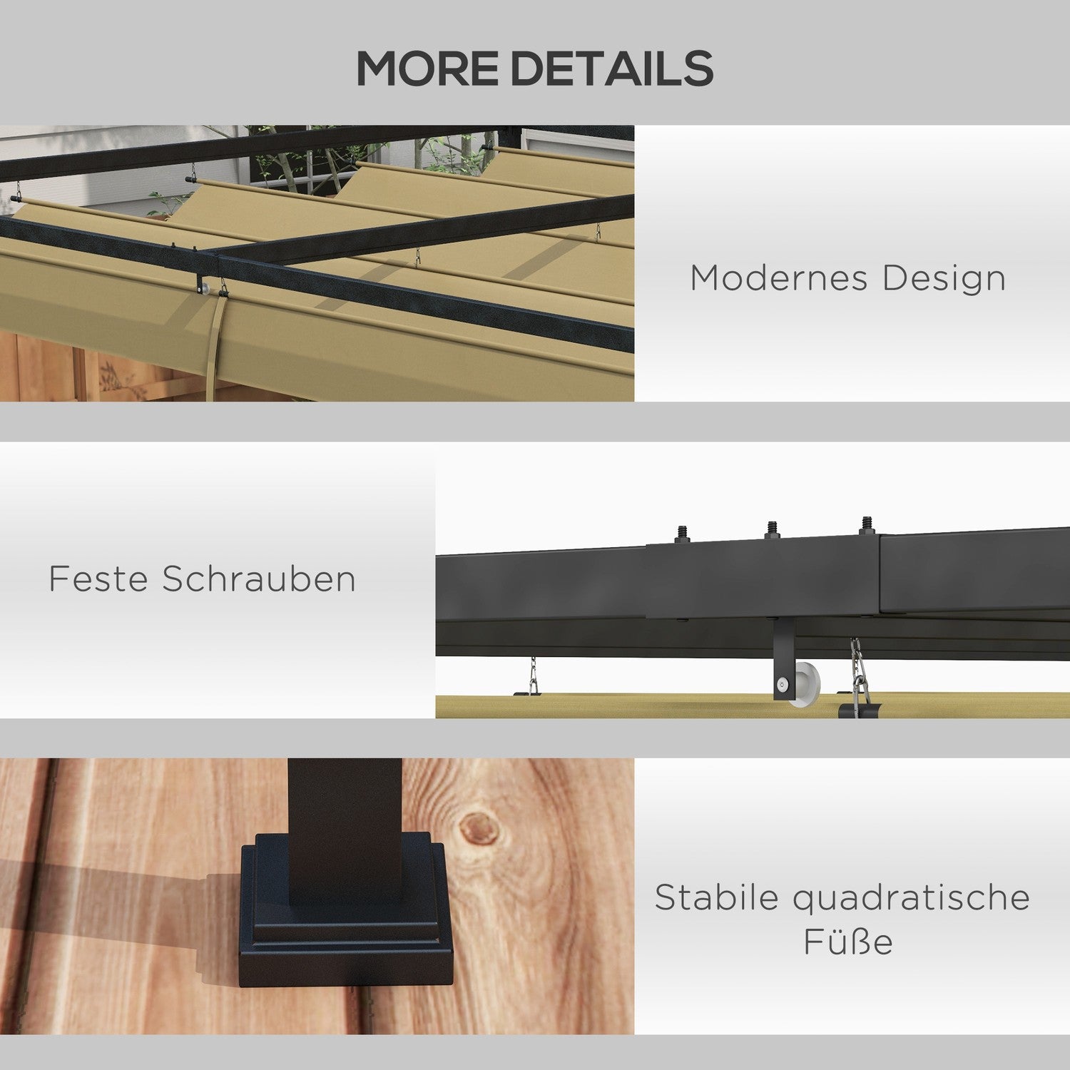 Kovová pergola 3x2m – nastavitelná střecha, ochrana před sluncem