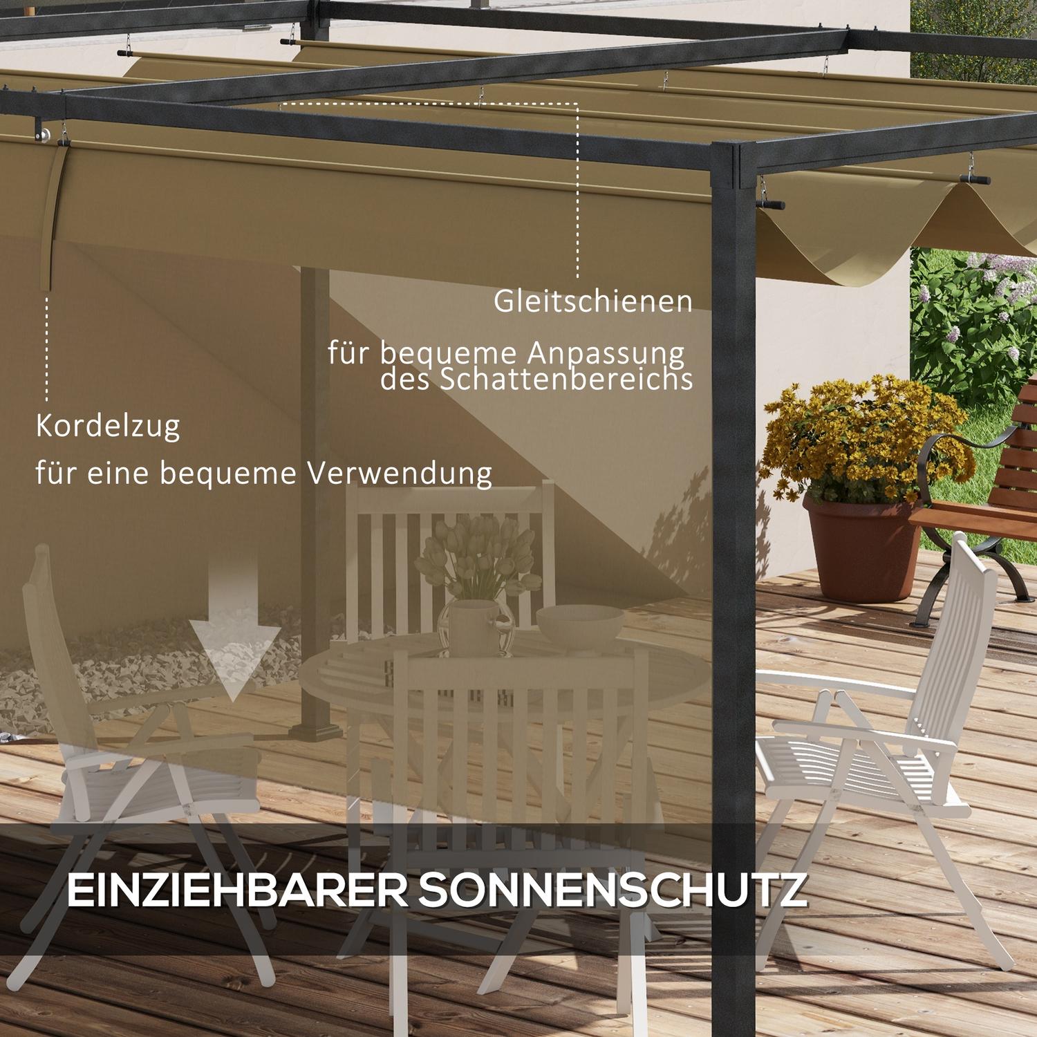 Kovová pergola 3x2m – nastavitelná střecha, ochrana před sluncem