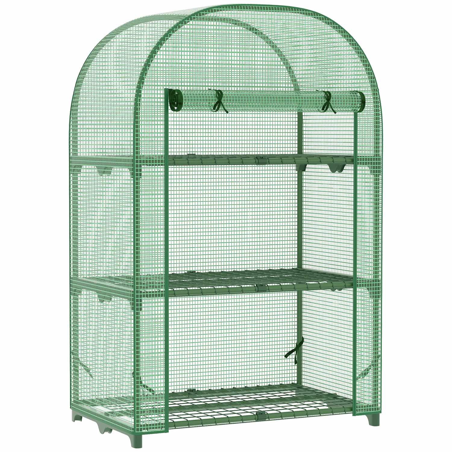Mini Metal Greenhouse – 3 hyllor, grön, 80x49x120 cm