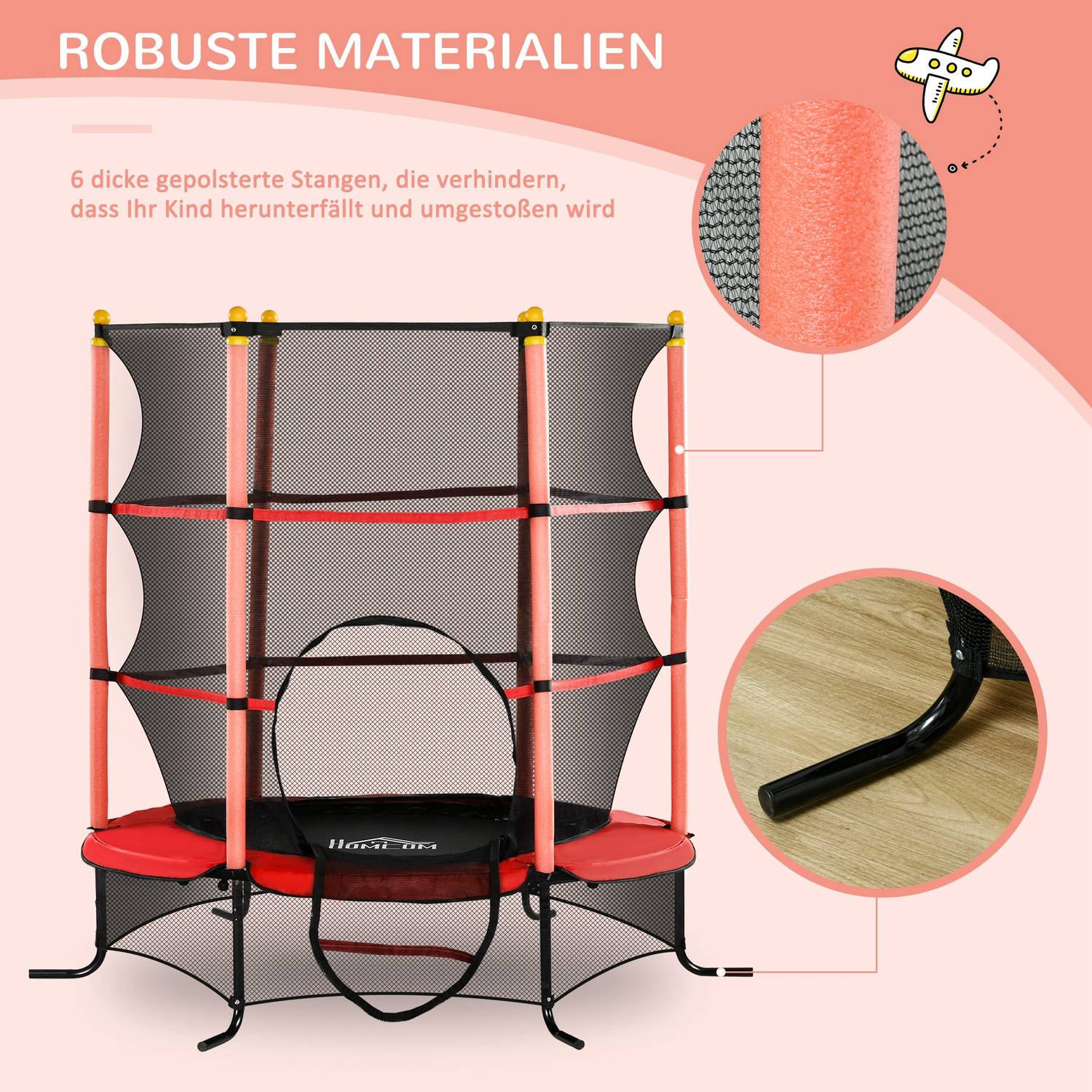 Mini zahradní trampolína s ochrannou sítí, Ø163 cm, do 50 kg