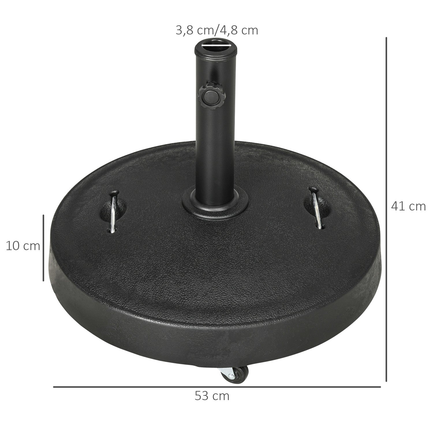 Mobilt paraplyställ med hjul, 23,5 kg, svart