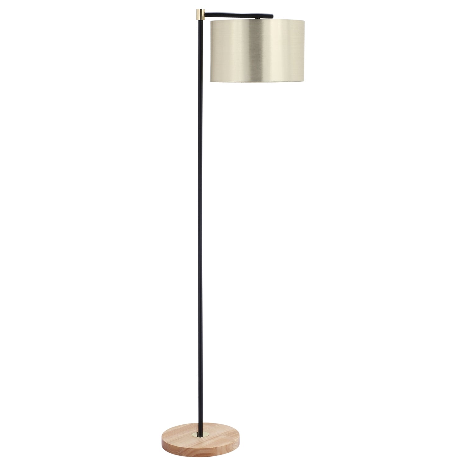 Modern golvlampa, 40W, E27, tygskärm, guld+svart