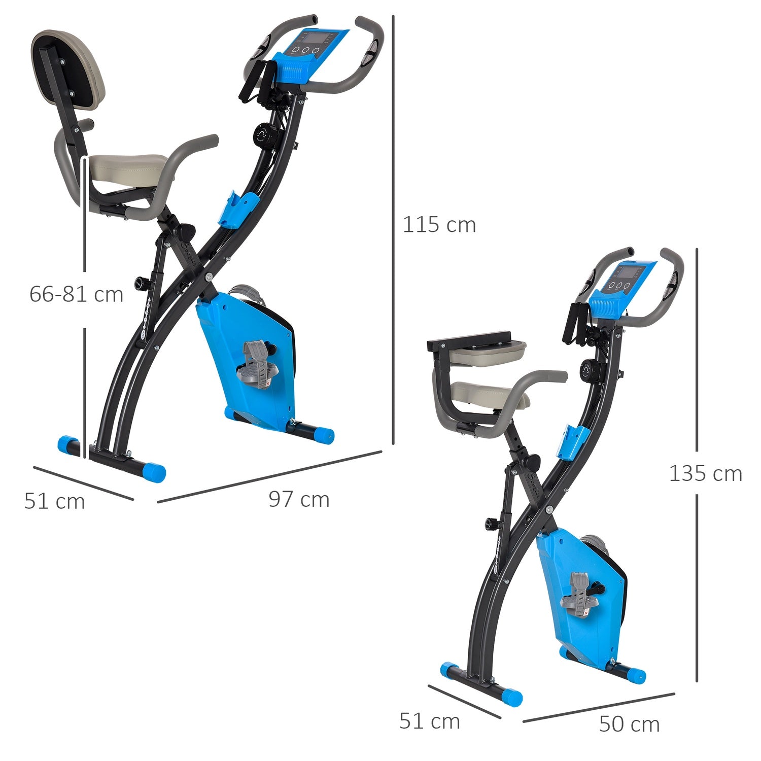 Motionscykel med justerbart motstånd och LCD-skärm