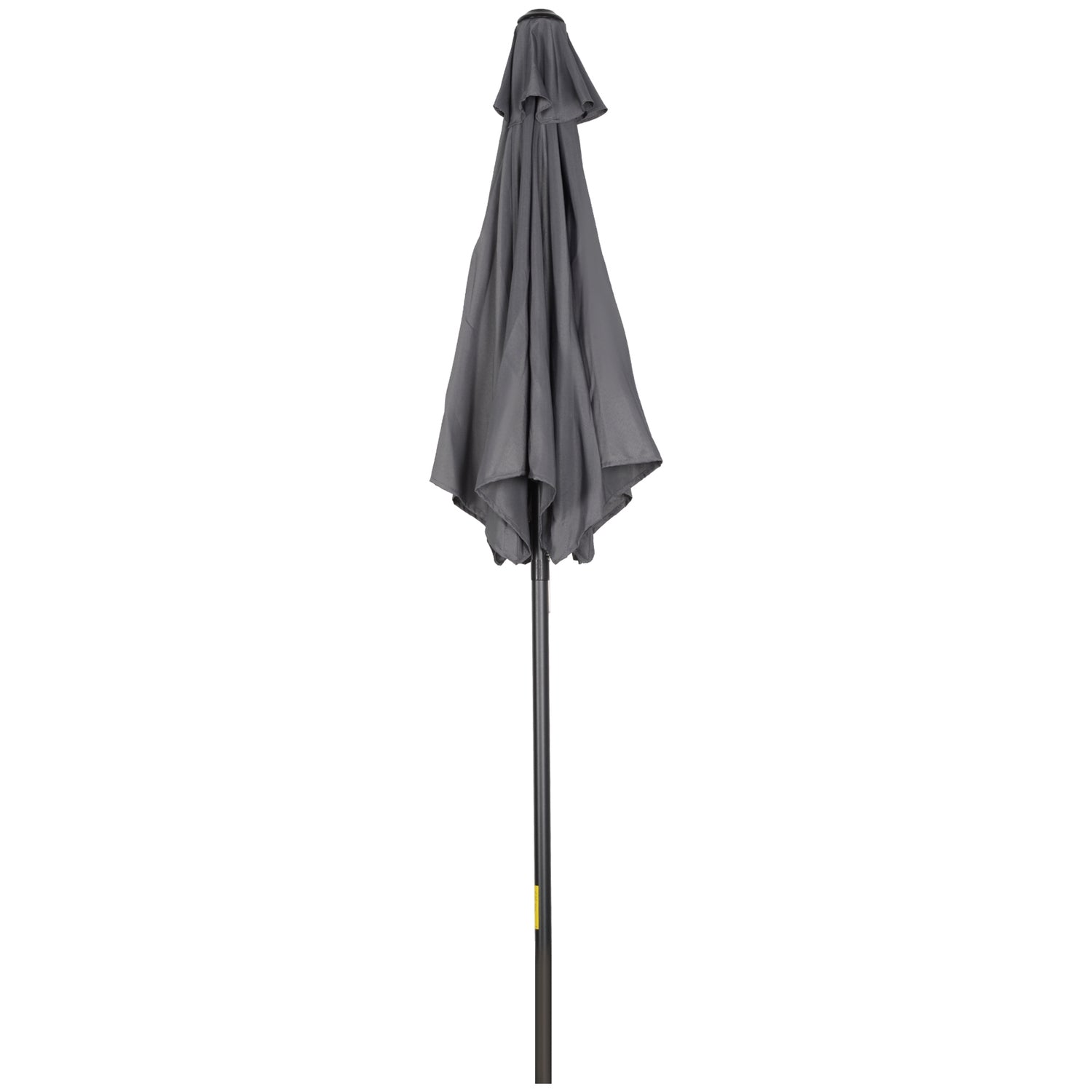 Tmavě šedý šestihranný větruvzdorný slunečník s klikovým mechanismem, 196 cm