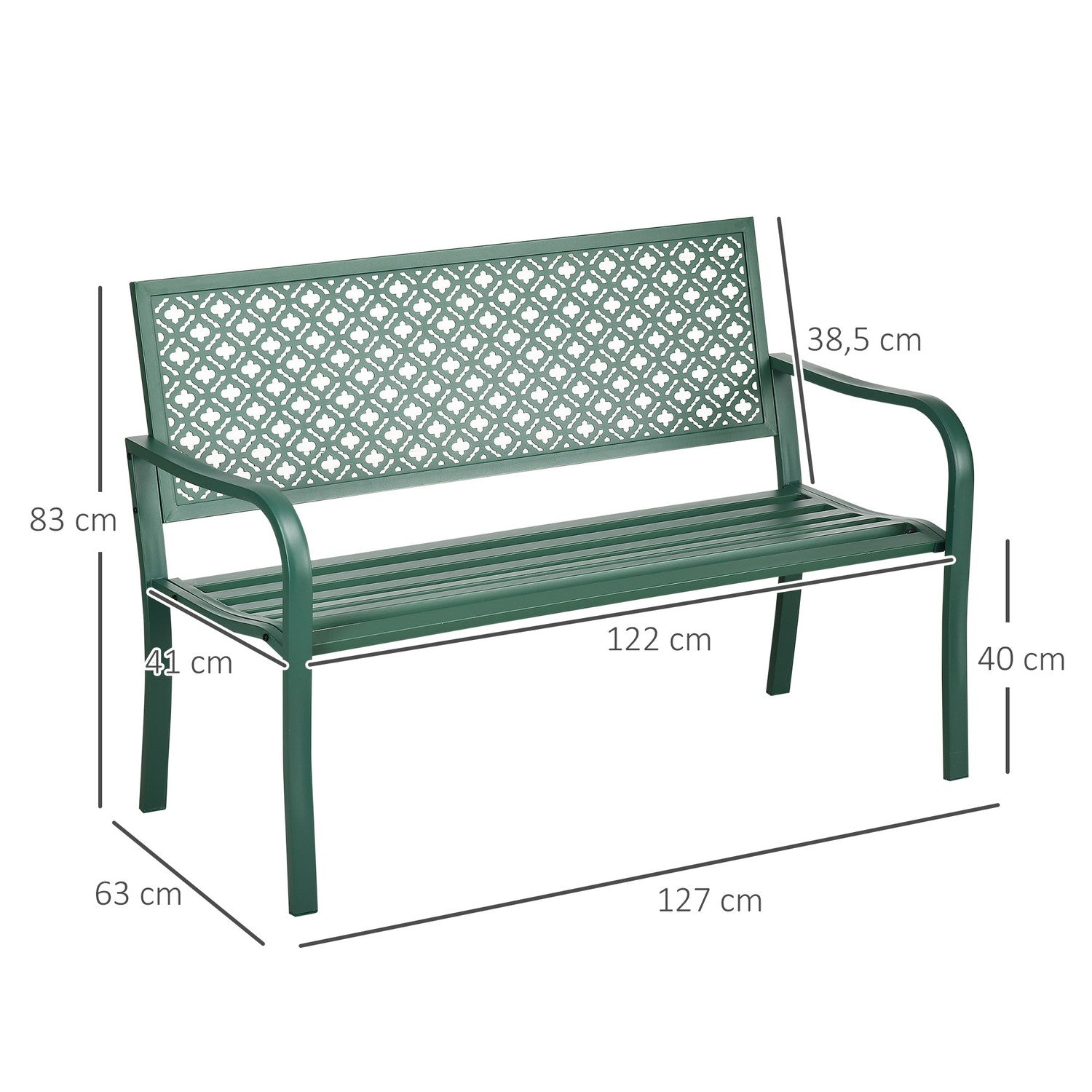 Mörkgrön soffa – 280 kg, 127x63x83 cm