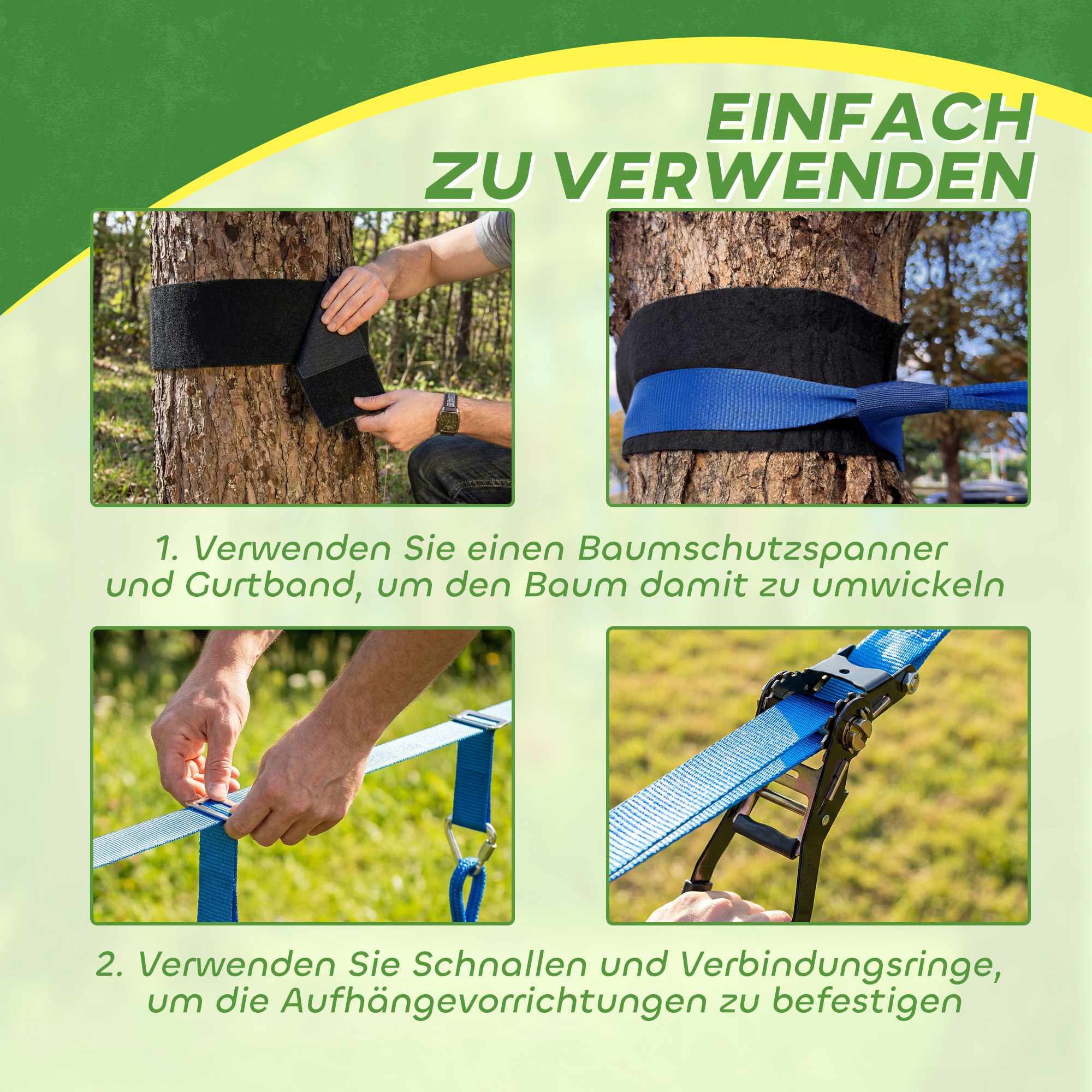 Ninja Slackline Kinder-Kletterseil-Set, 3-i-1 Schaukel, 100 kg Belastbarkeit