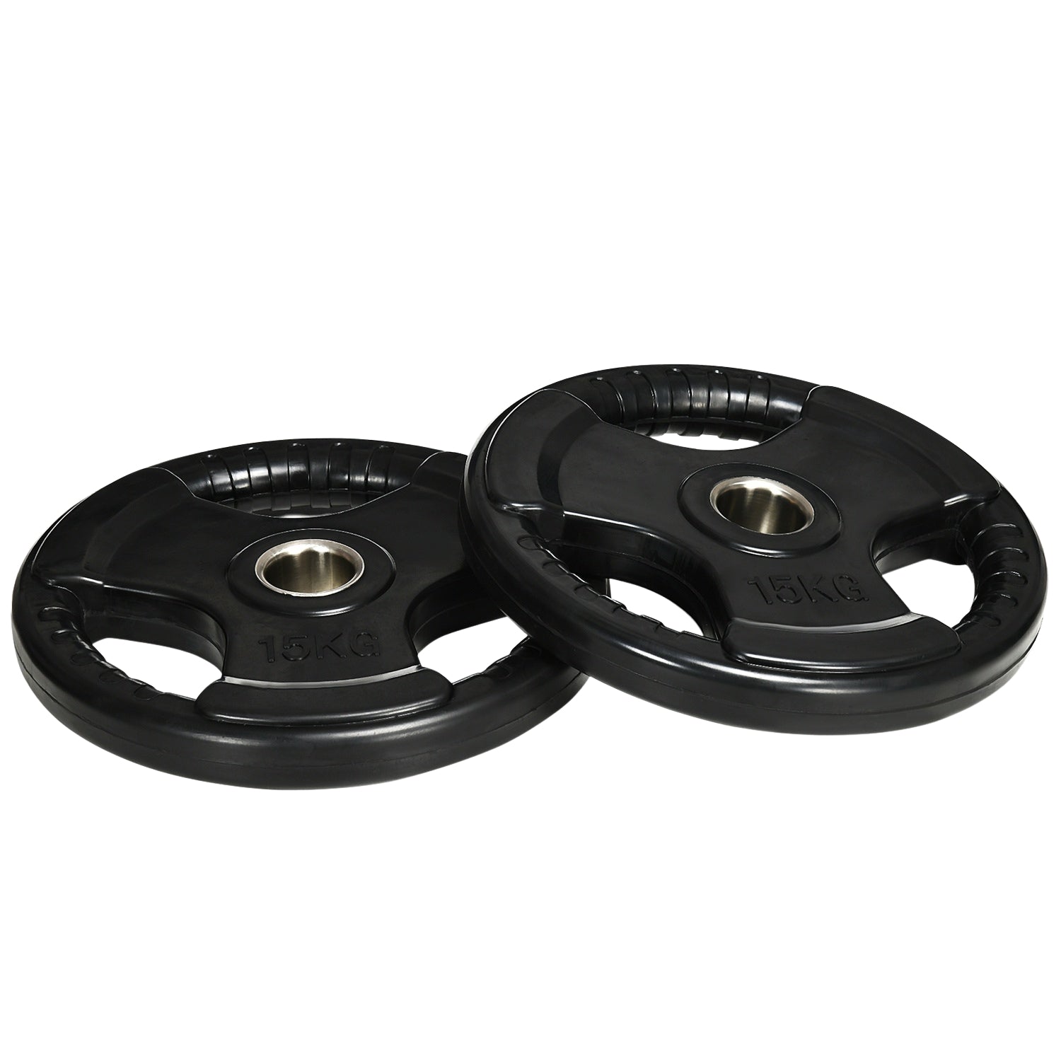 Olympic Tri-Grip viktskivor set, 2x15 kg, gummerad
